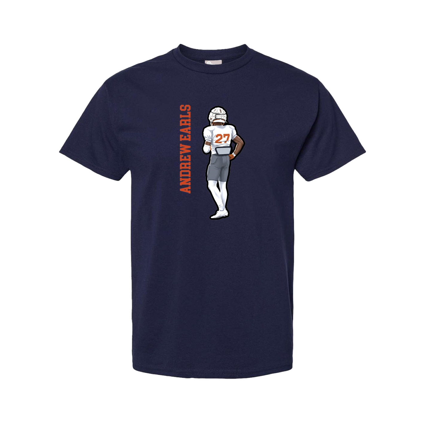 Youth Tee — Name Vertical in Navy