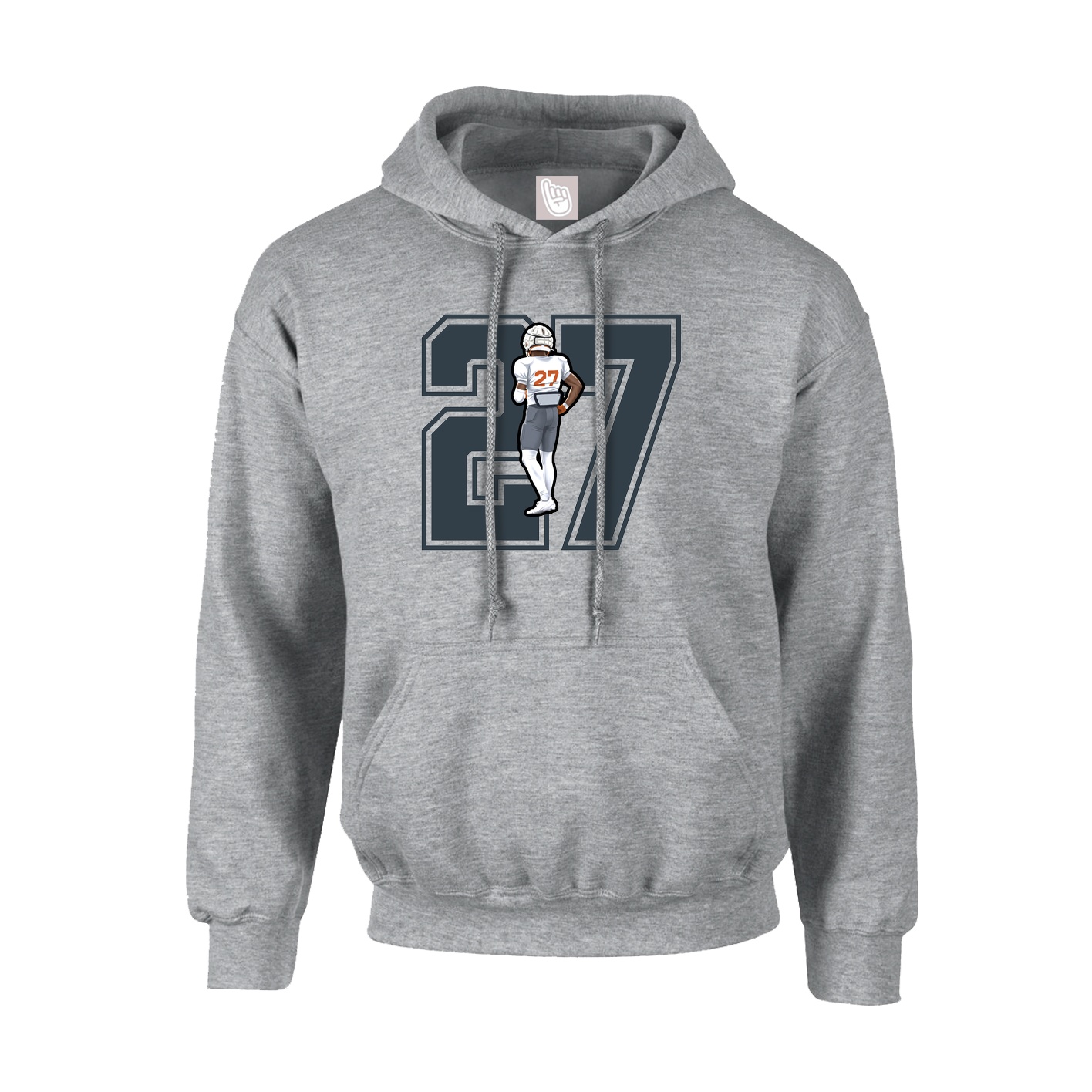 Hoodie — Number in Grey