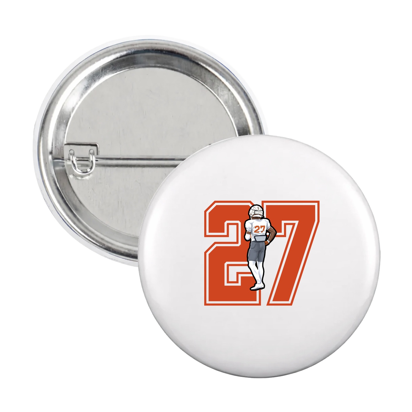 Game Day Button — Number in White