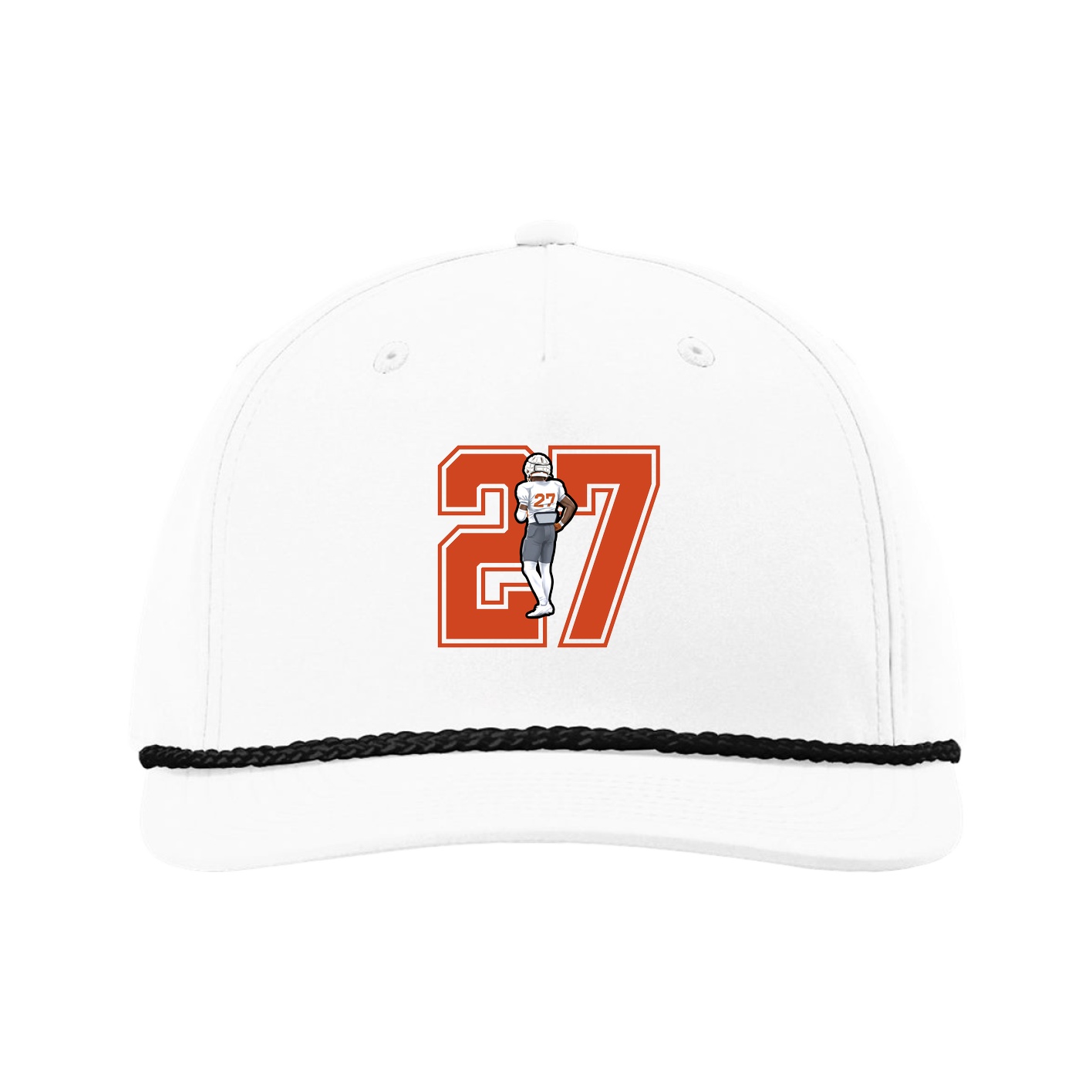 Five-Panel Classic Rope Cap — Number in White