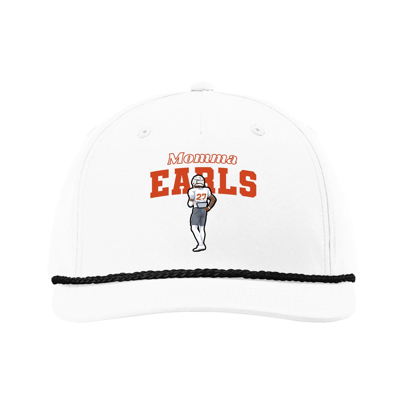 Five-Panel Classic Rope Cap — Mothers Day Block in White