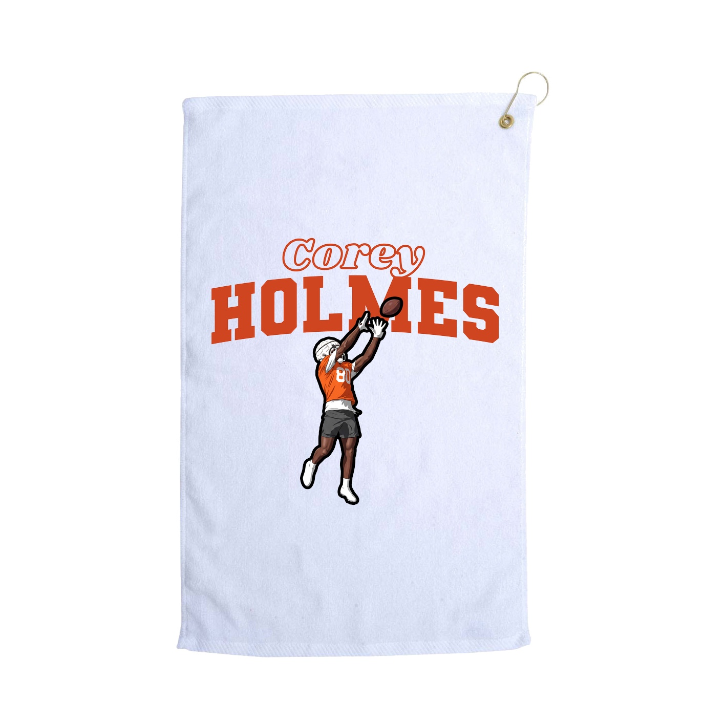 Golf Towel — Name Arch in White