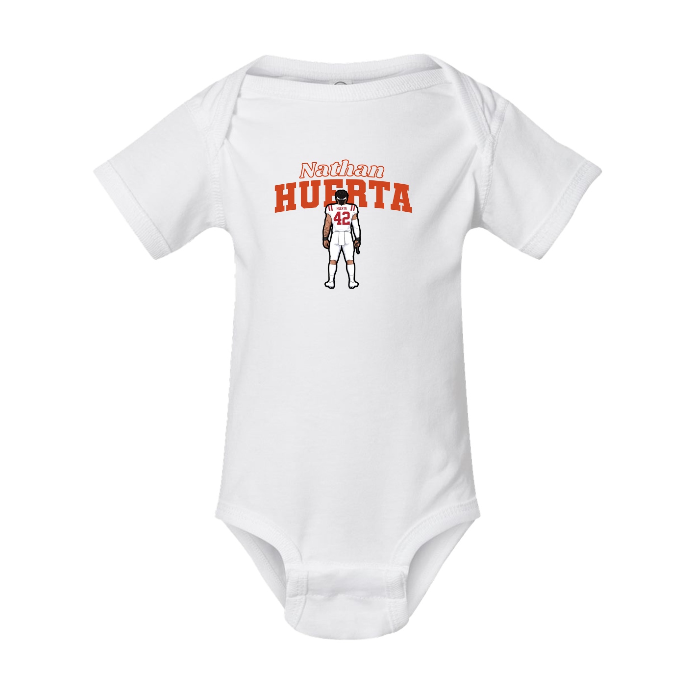 Baby Onesie — Name Arch in White