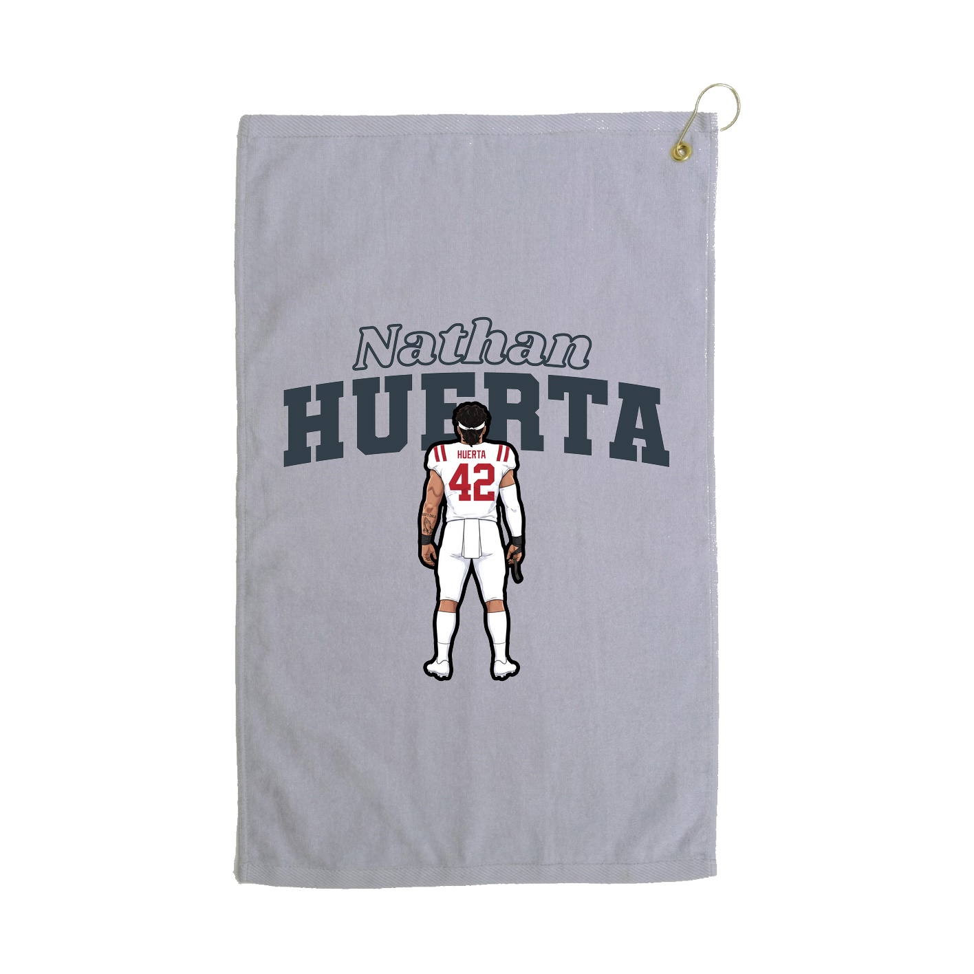 Golf Towel — Name Arch in Grey