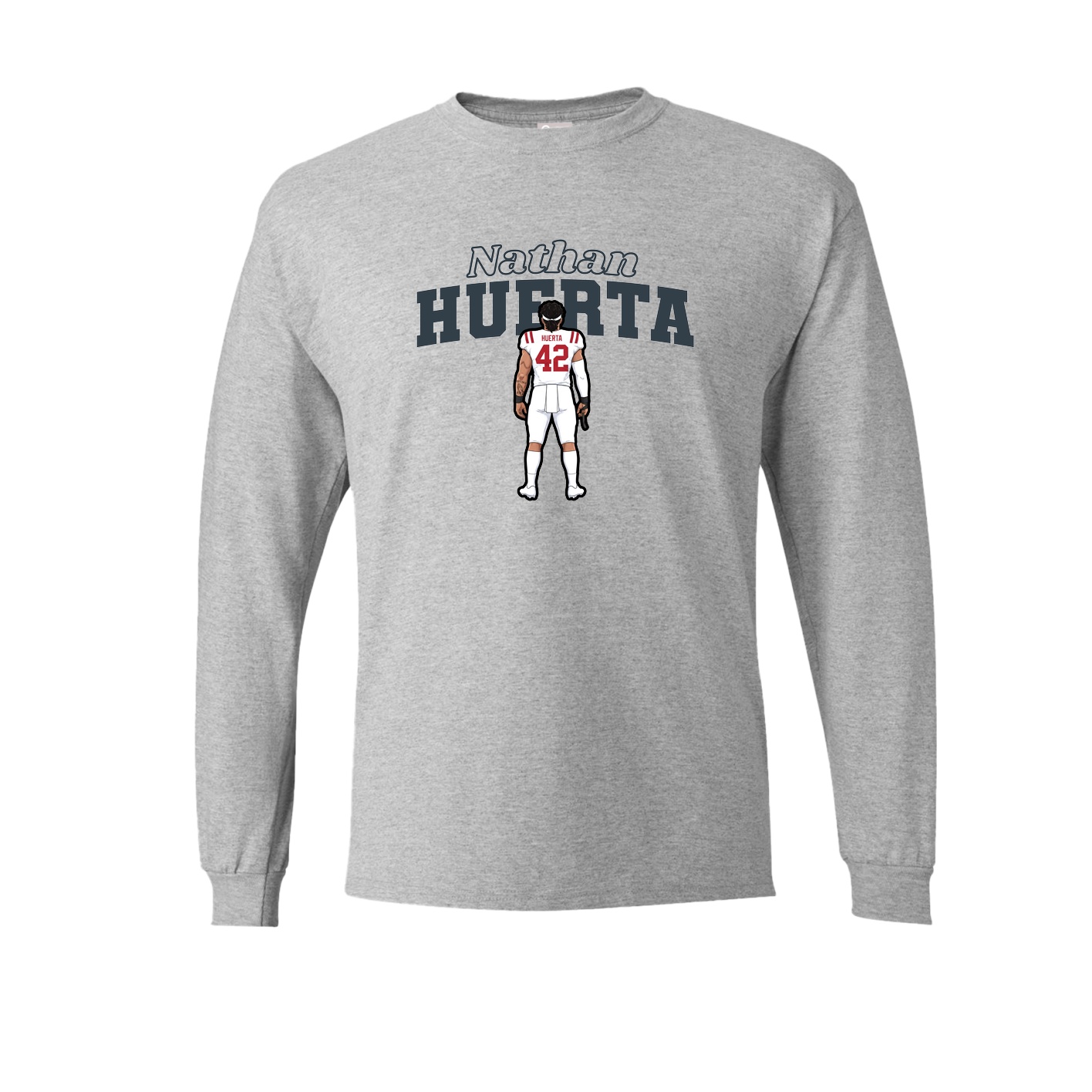 Long Sleeve Tee — Name Arch in Grey