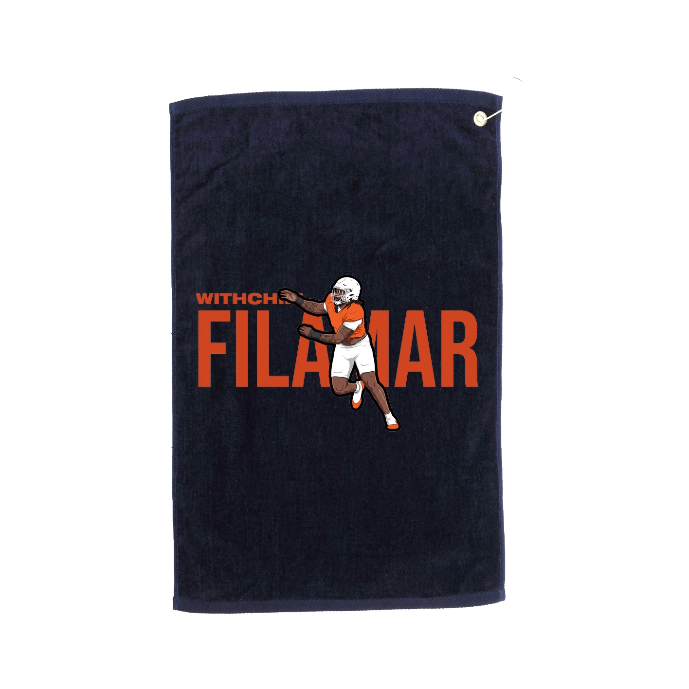 Golf Towel — Player Name in Navy
