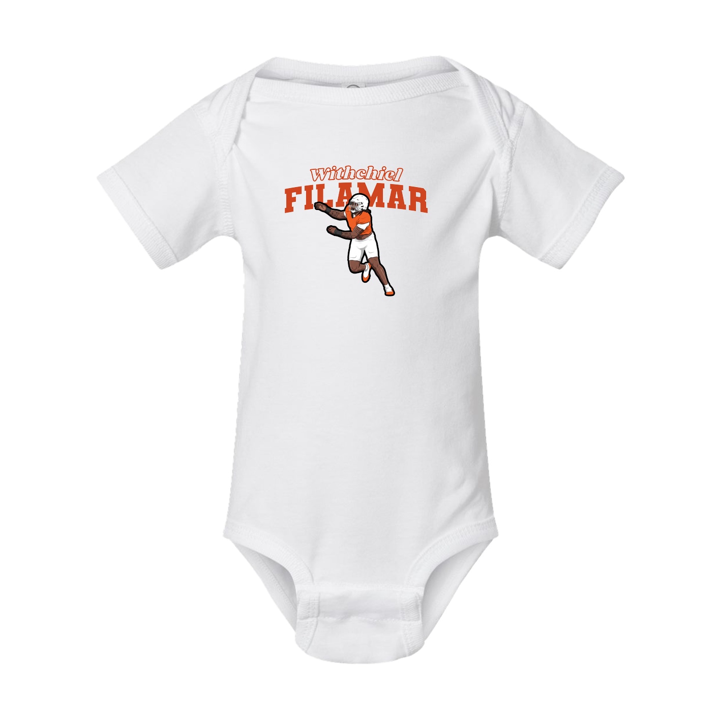 Baby Onesie — Name Arch in White