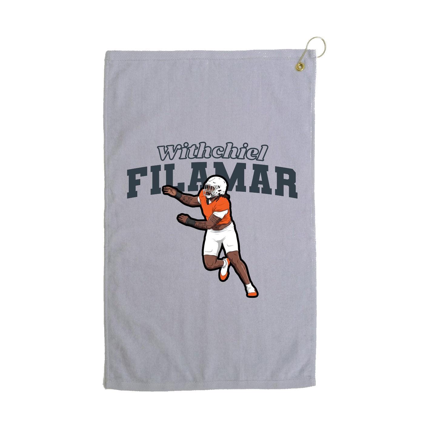 Golf Towel — Name Arch in Grey