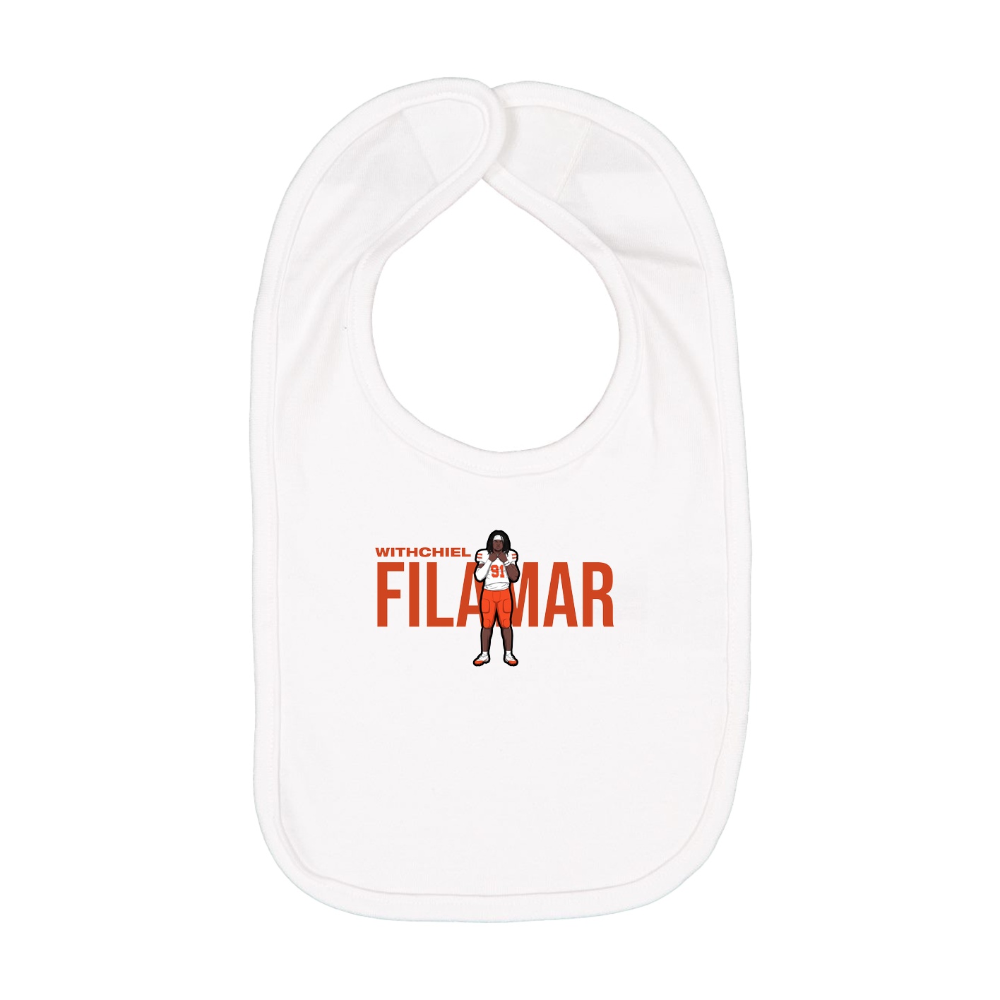Infant Bib — Player Name in White