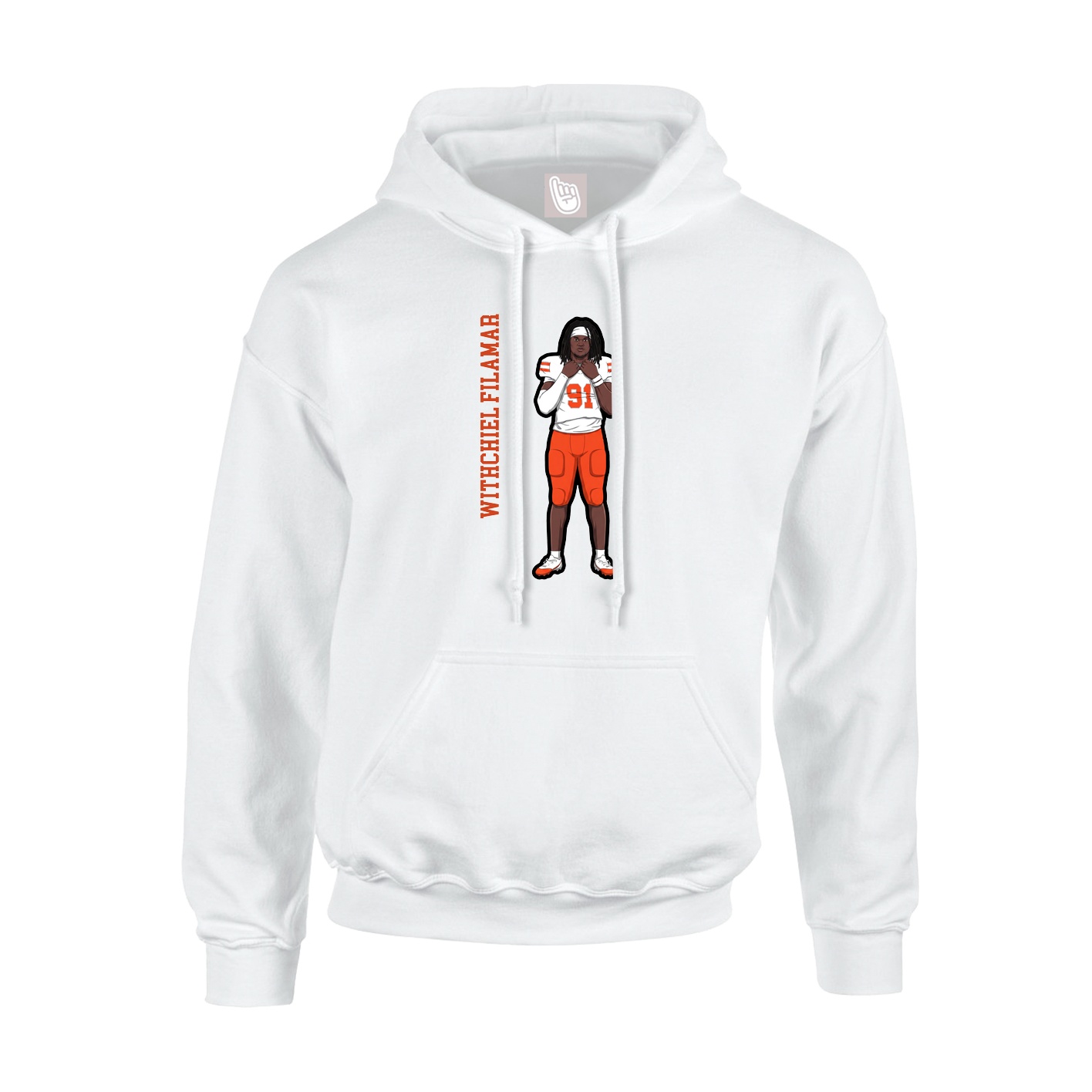 Youth Hoodie — Name Vertical in White