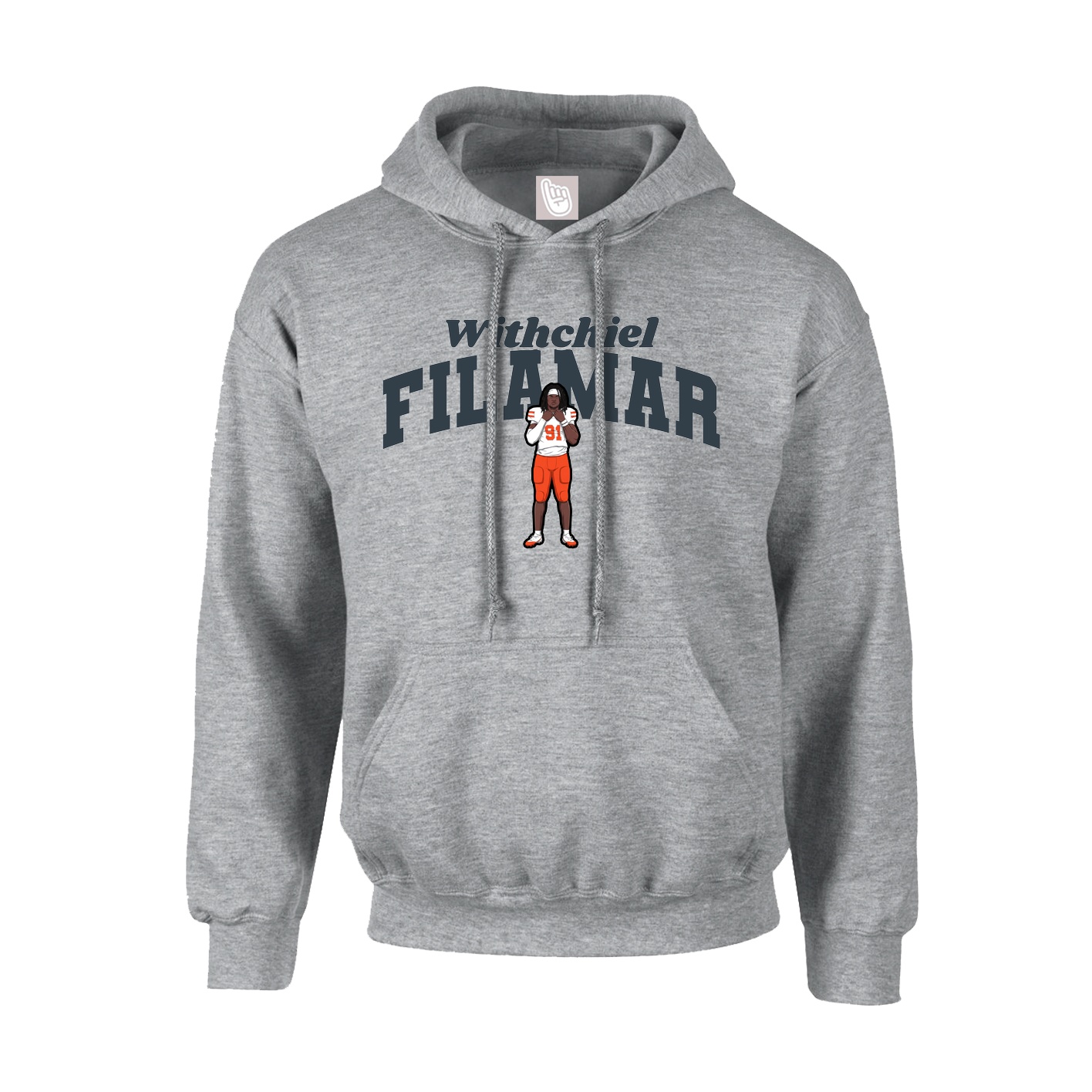 Youth Hoodie — Signature Arch in Grey