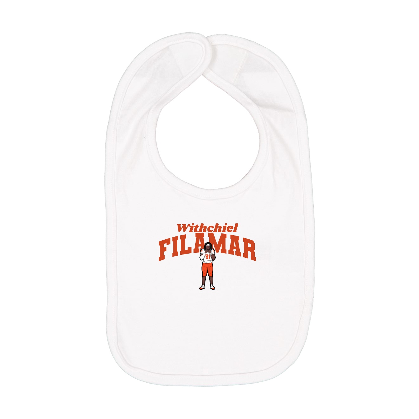 Infant Bib — Signature Arch in White
