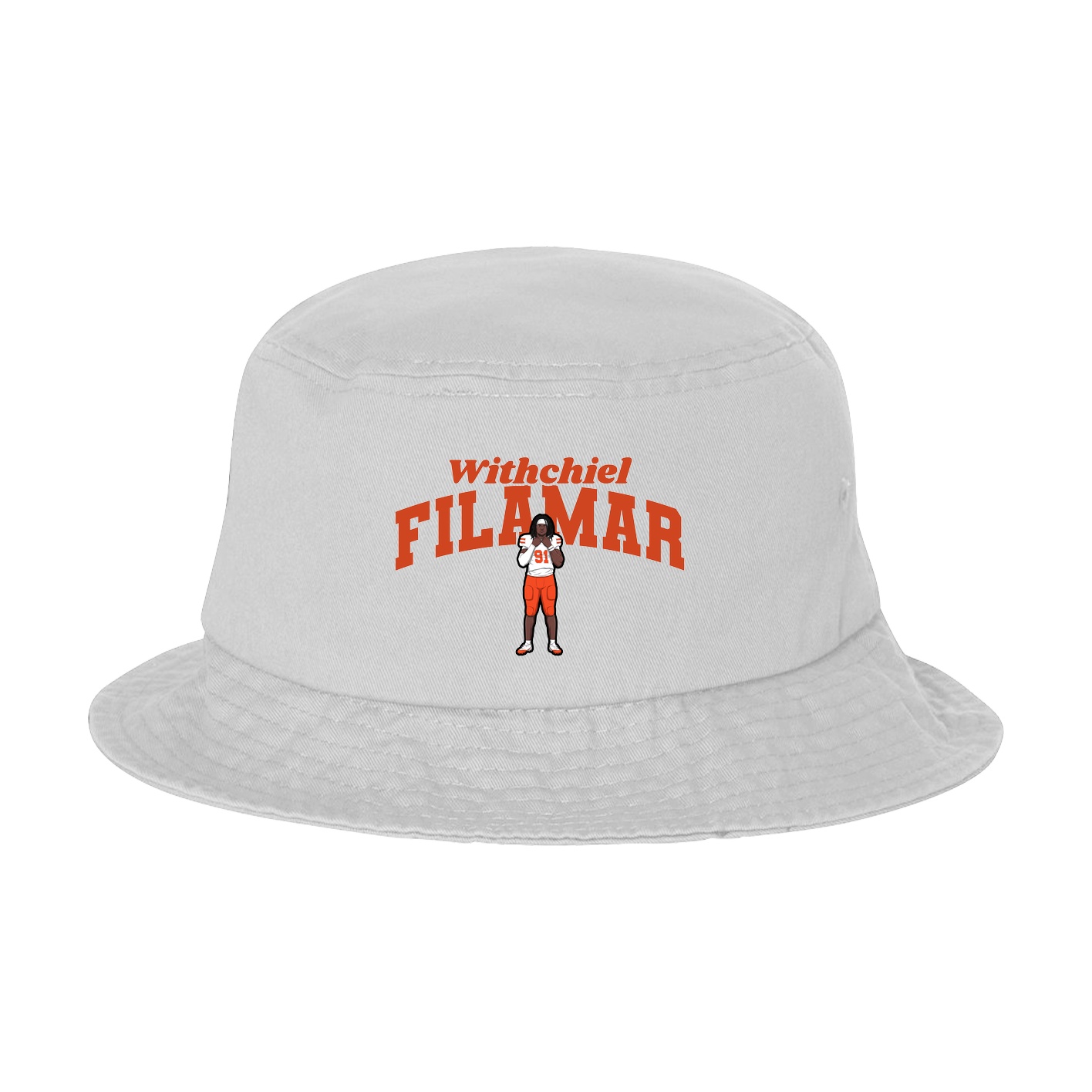 Bucket Cap — Signature Arch in White