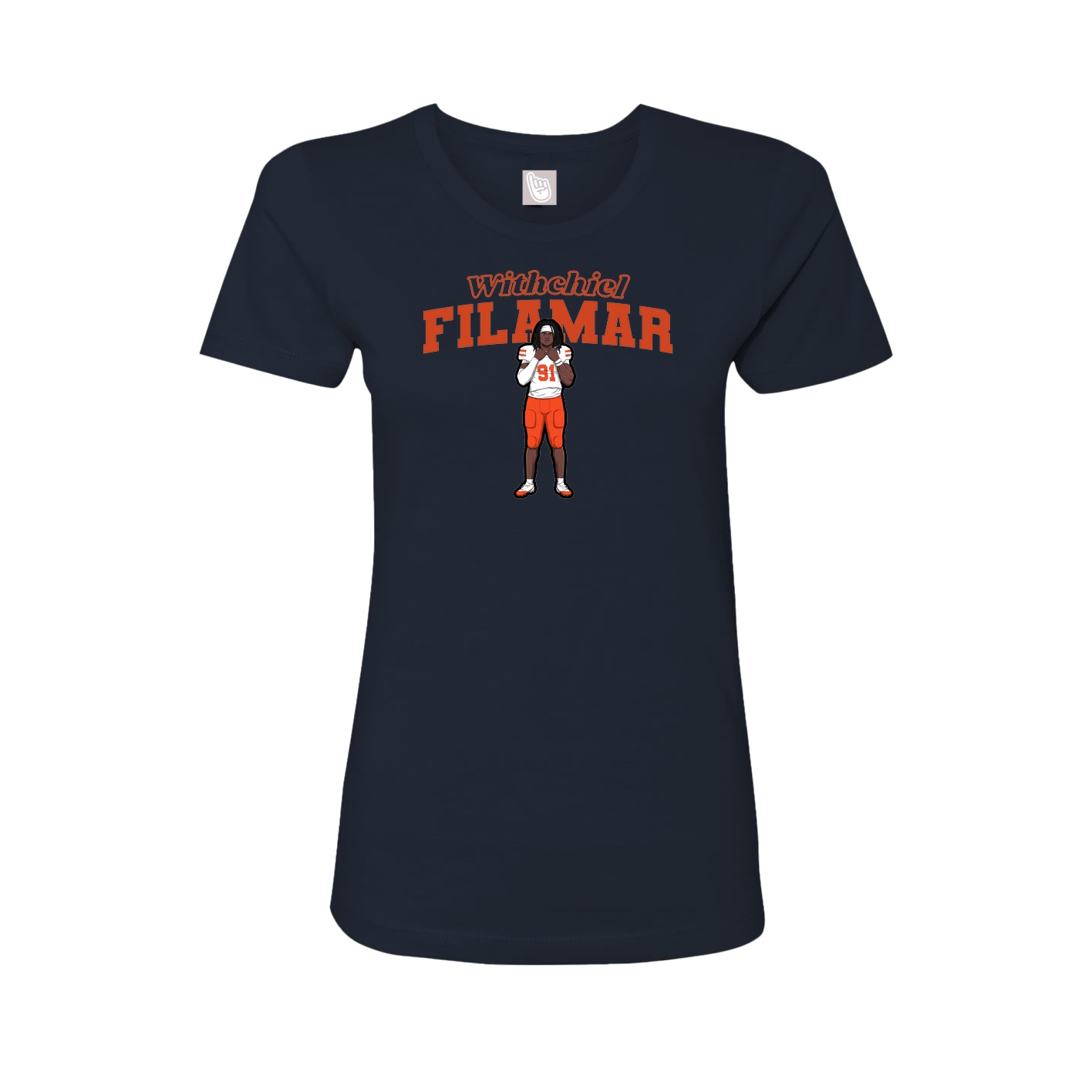 Womens Tee — Name Arch in Navy