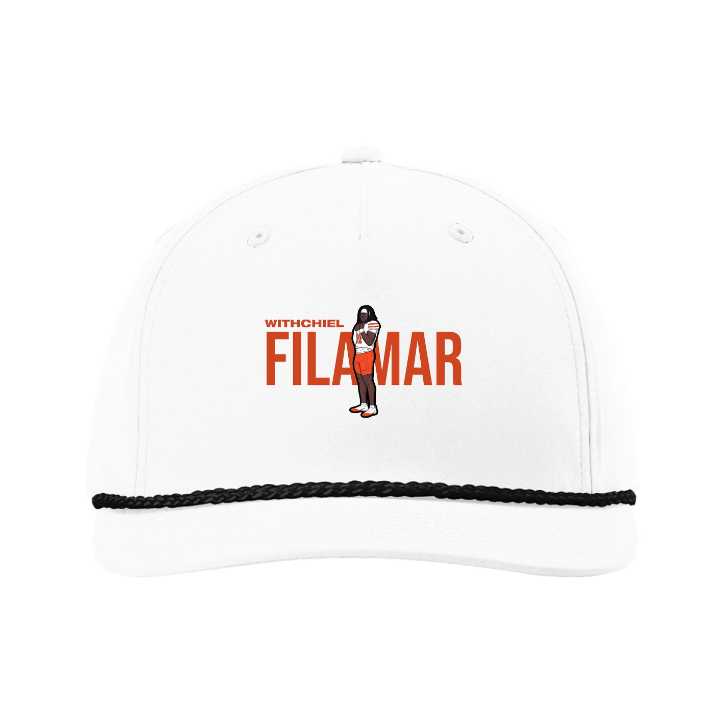Five-Panel Classic Rope Cap — Player Name in White