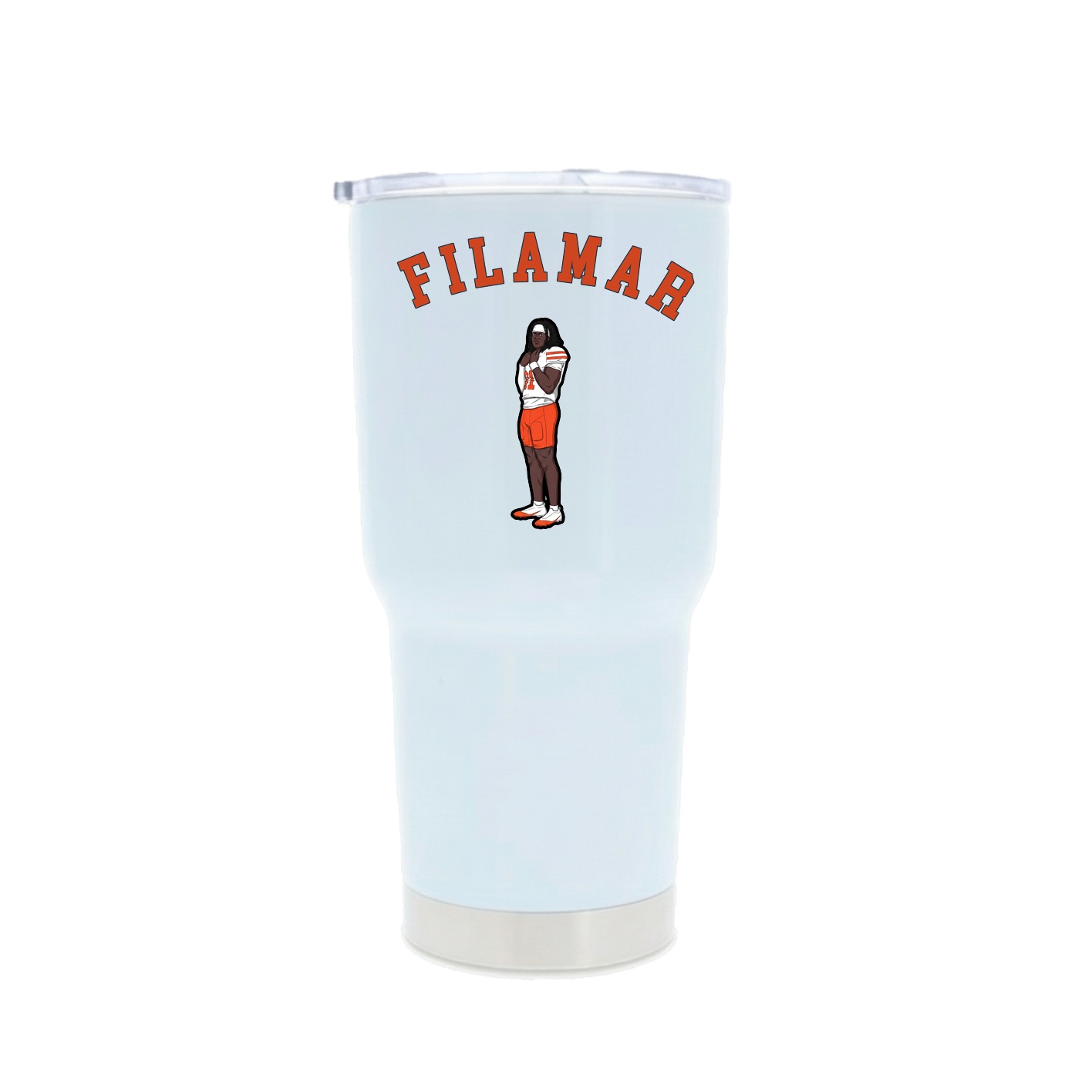 30oz Stainless Steel Tumbler — Shirsey Arch in White