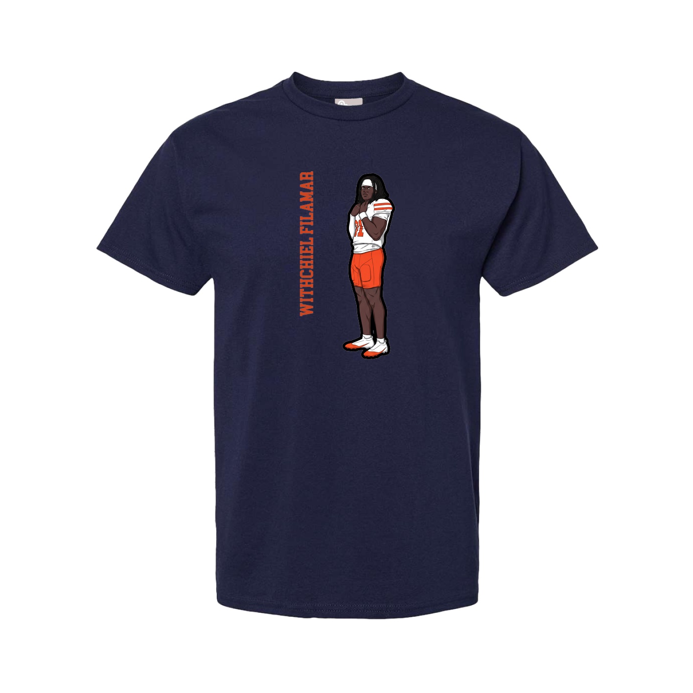 Tee — Name Vertical in Navy