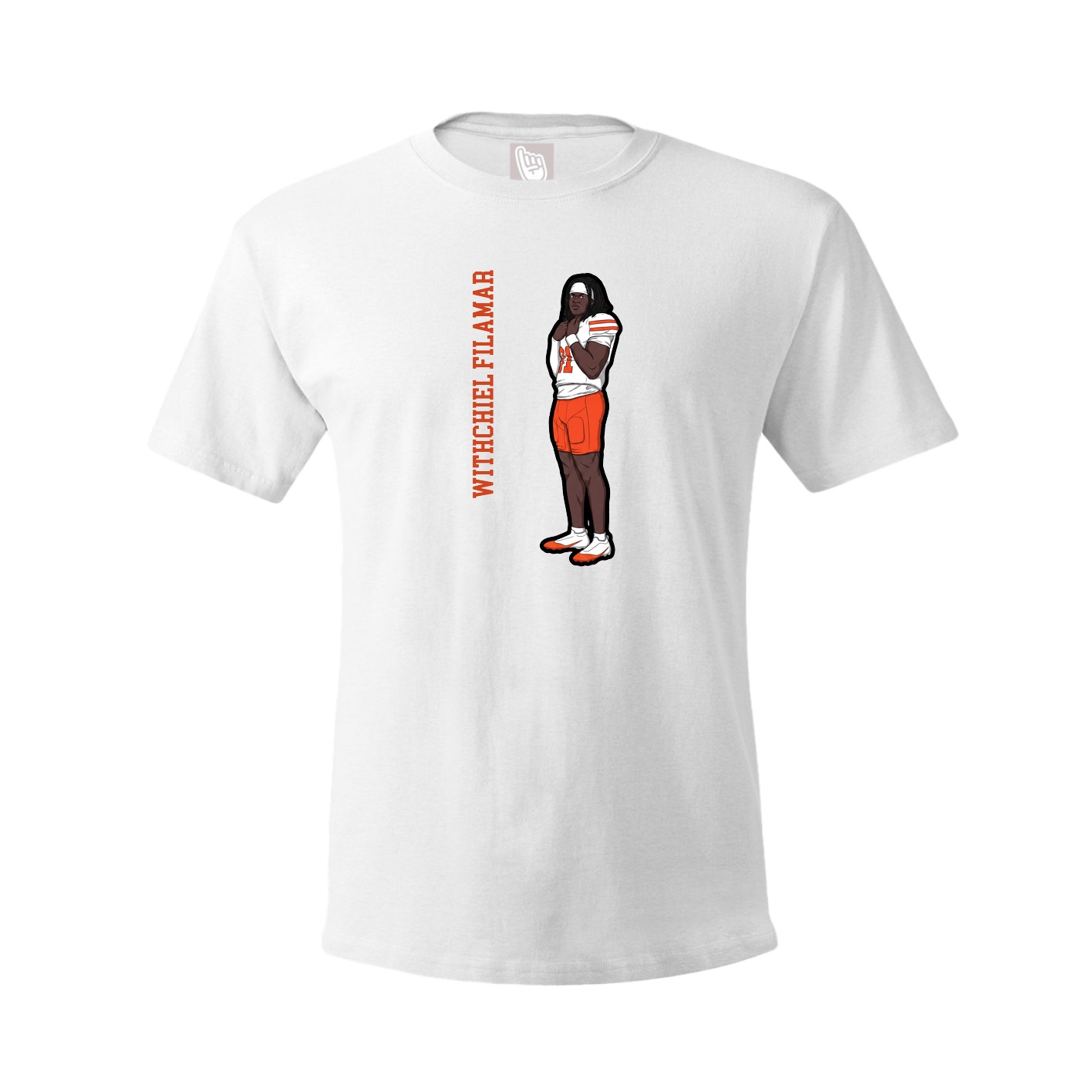 Youth Tee — Name Vertical in White