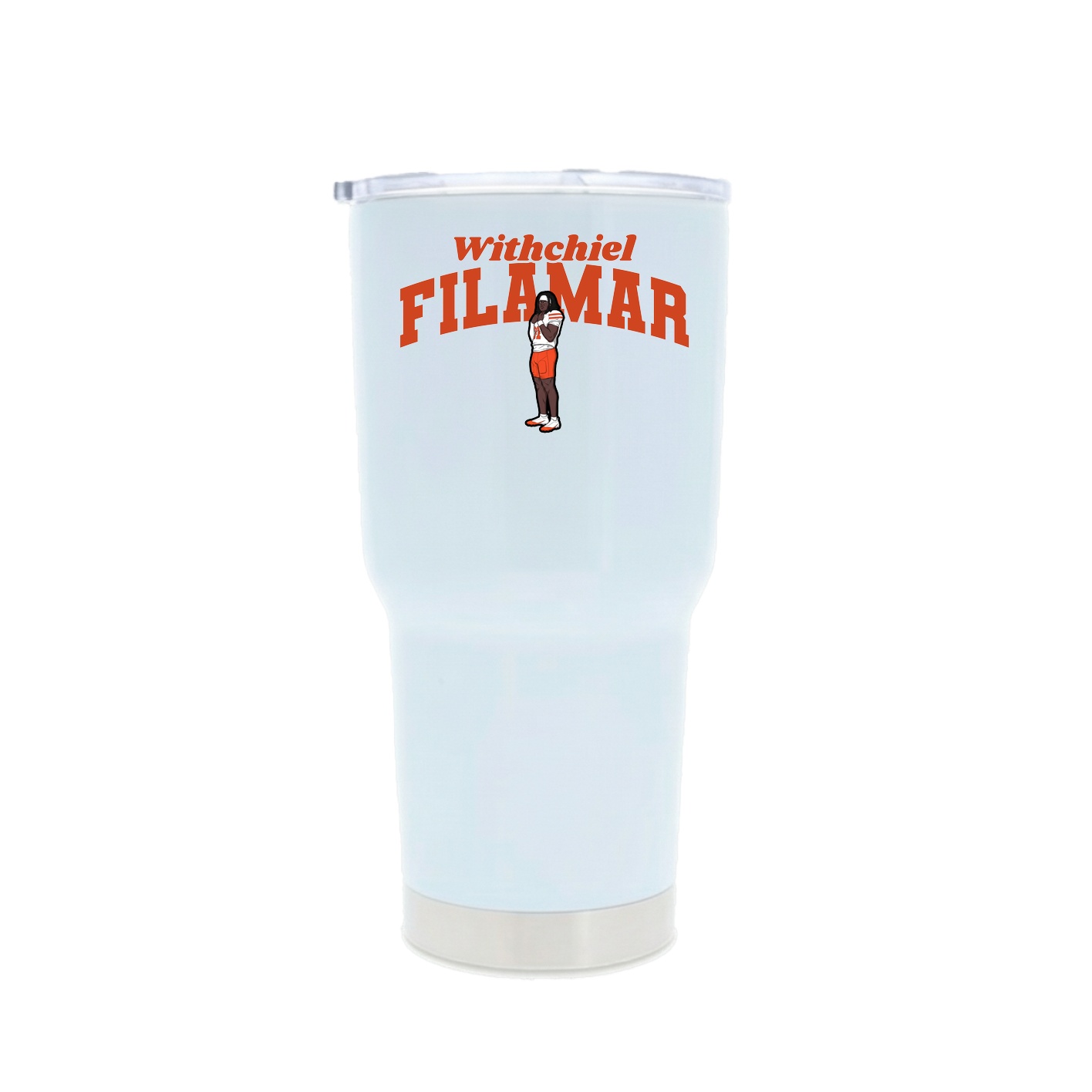 30oz Stainless Steel Tumbler — Signature Arch in White