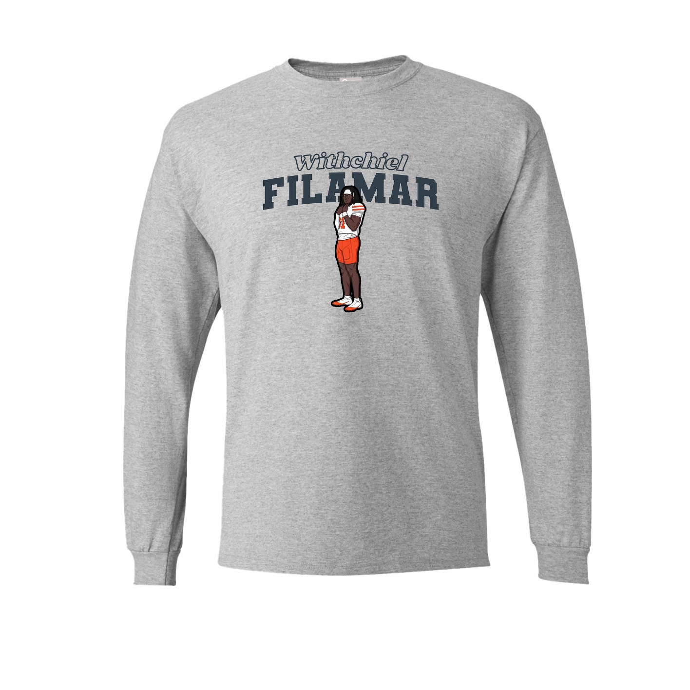 Long Sleeve Tee — Name Arch in Grey