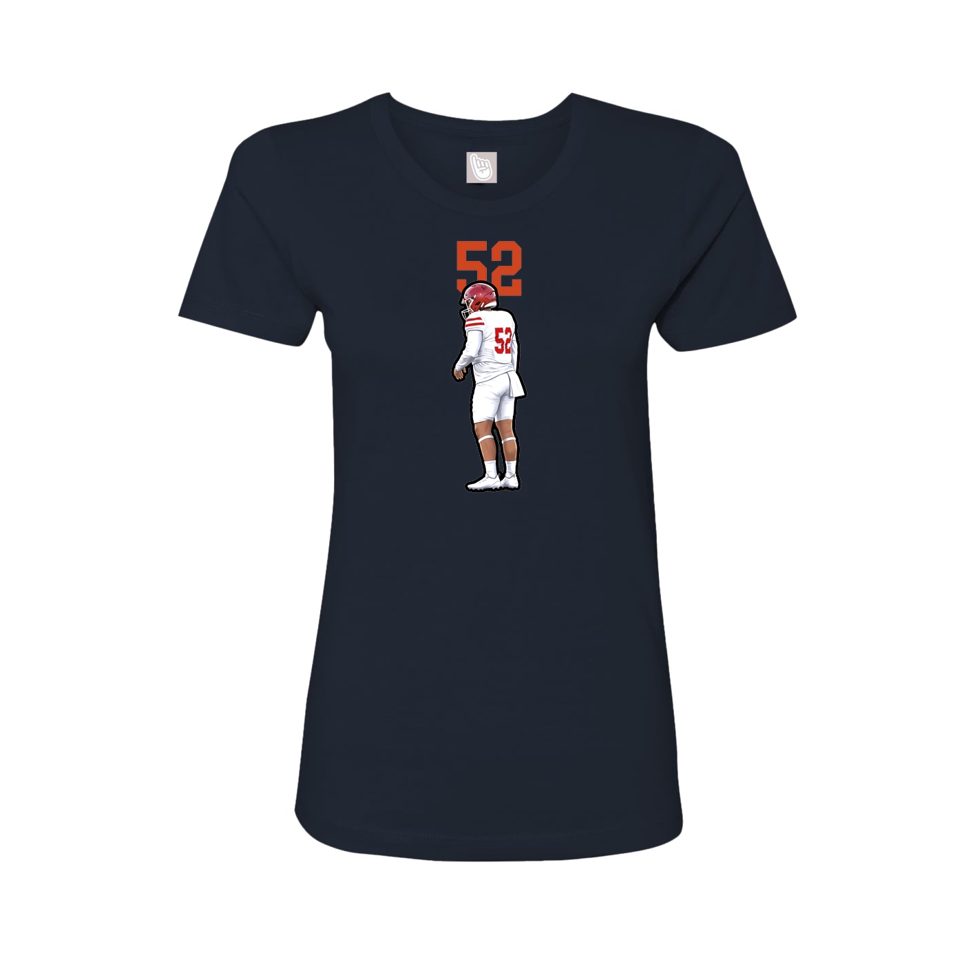 Fitted Women's Tee — Number Top in Navy