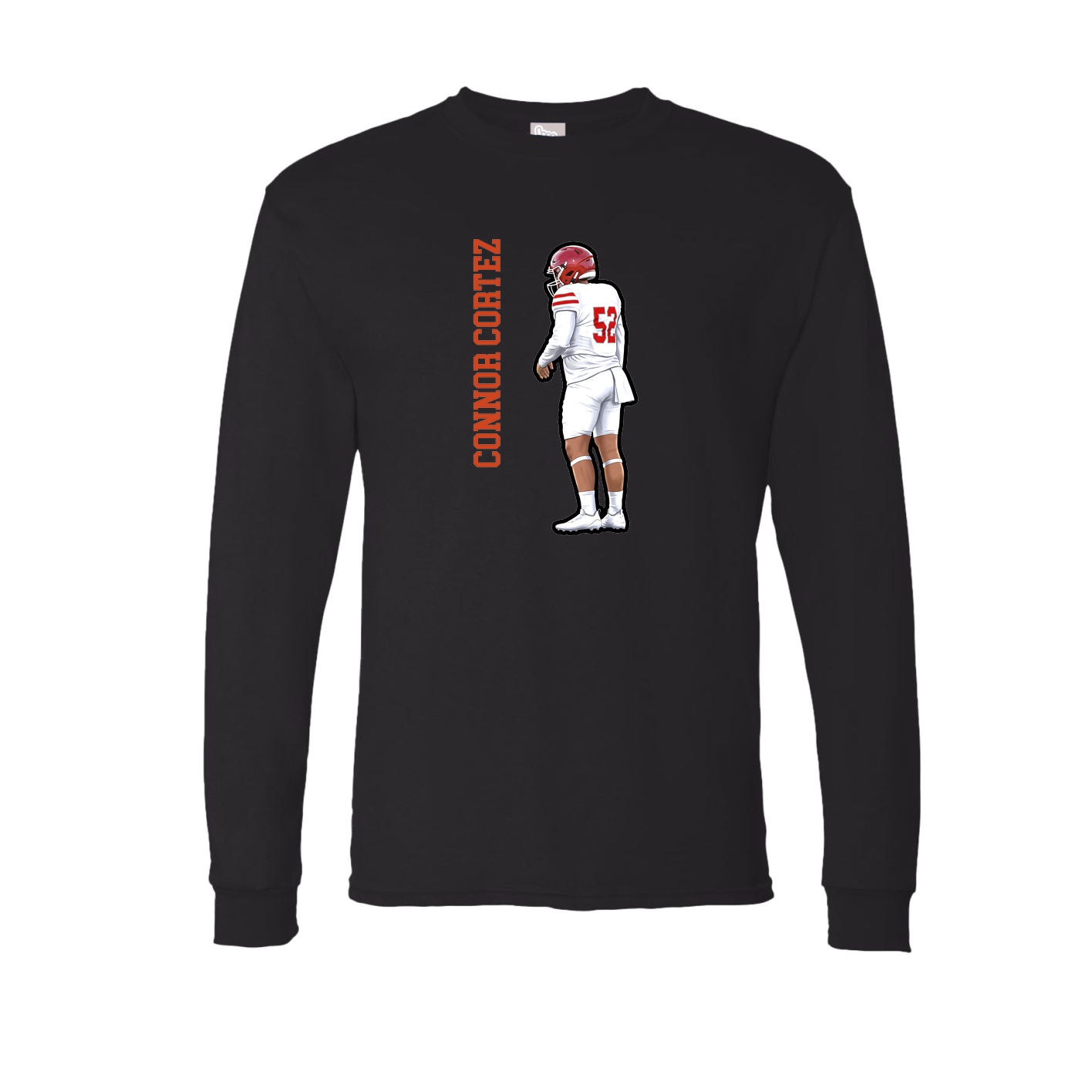 Long Sleeve Tee — Name Vertical in Black