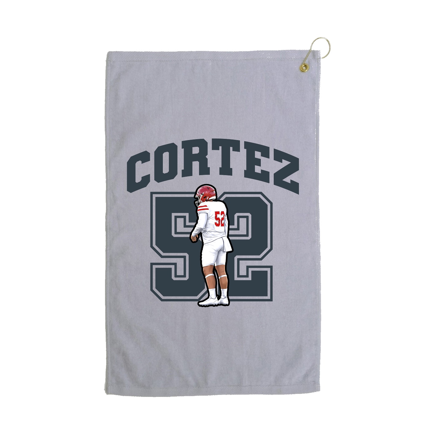 Golf Towel — Number in Grey