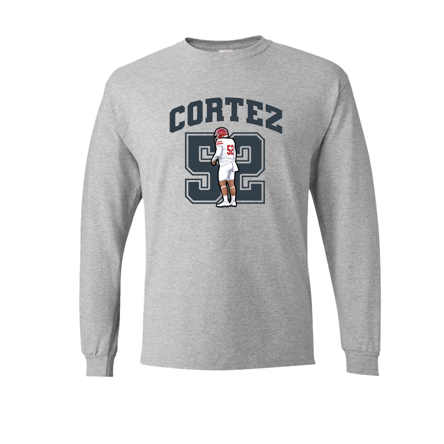 Long Sleeve Tee — Number in Grey