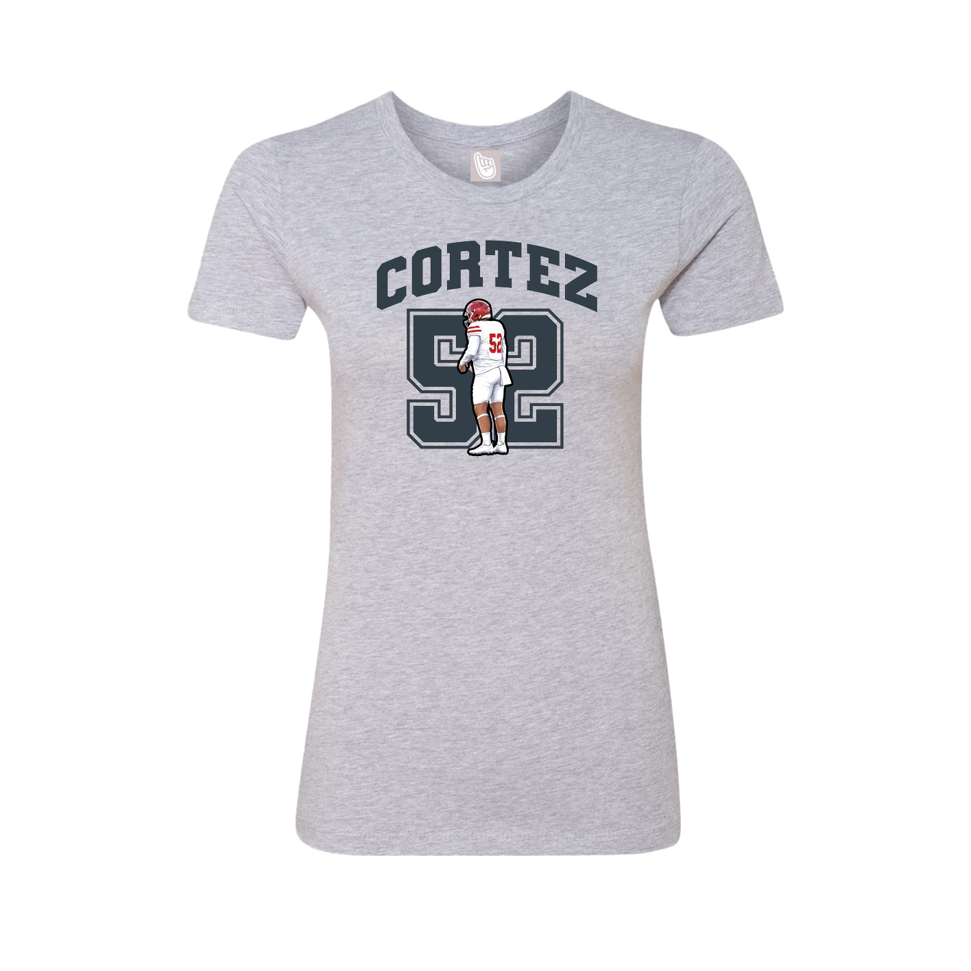 Fitted Women's Tee — Number in Grey