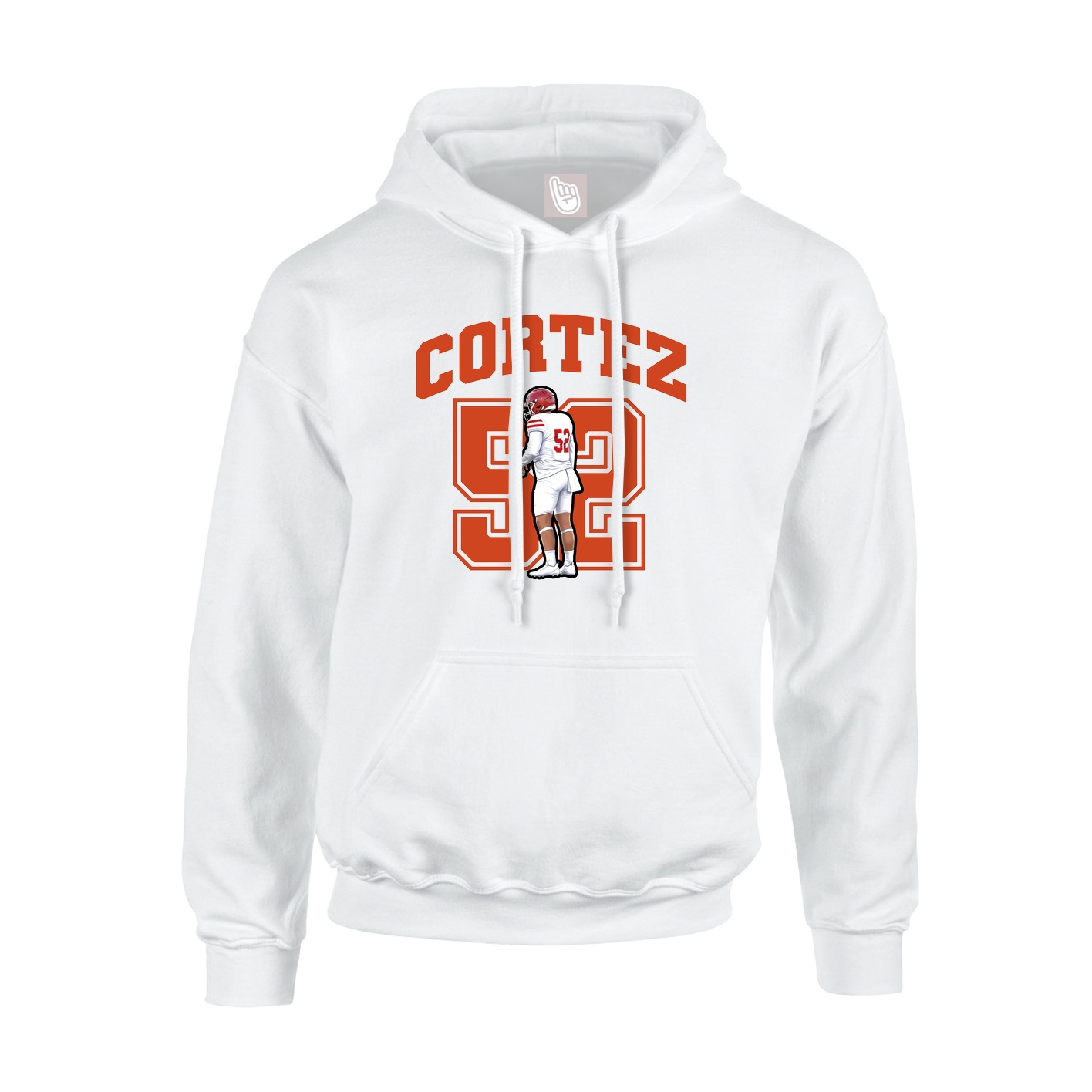 Hoodie — Number in White