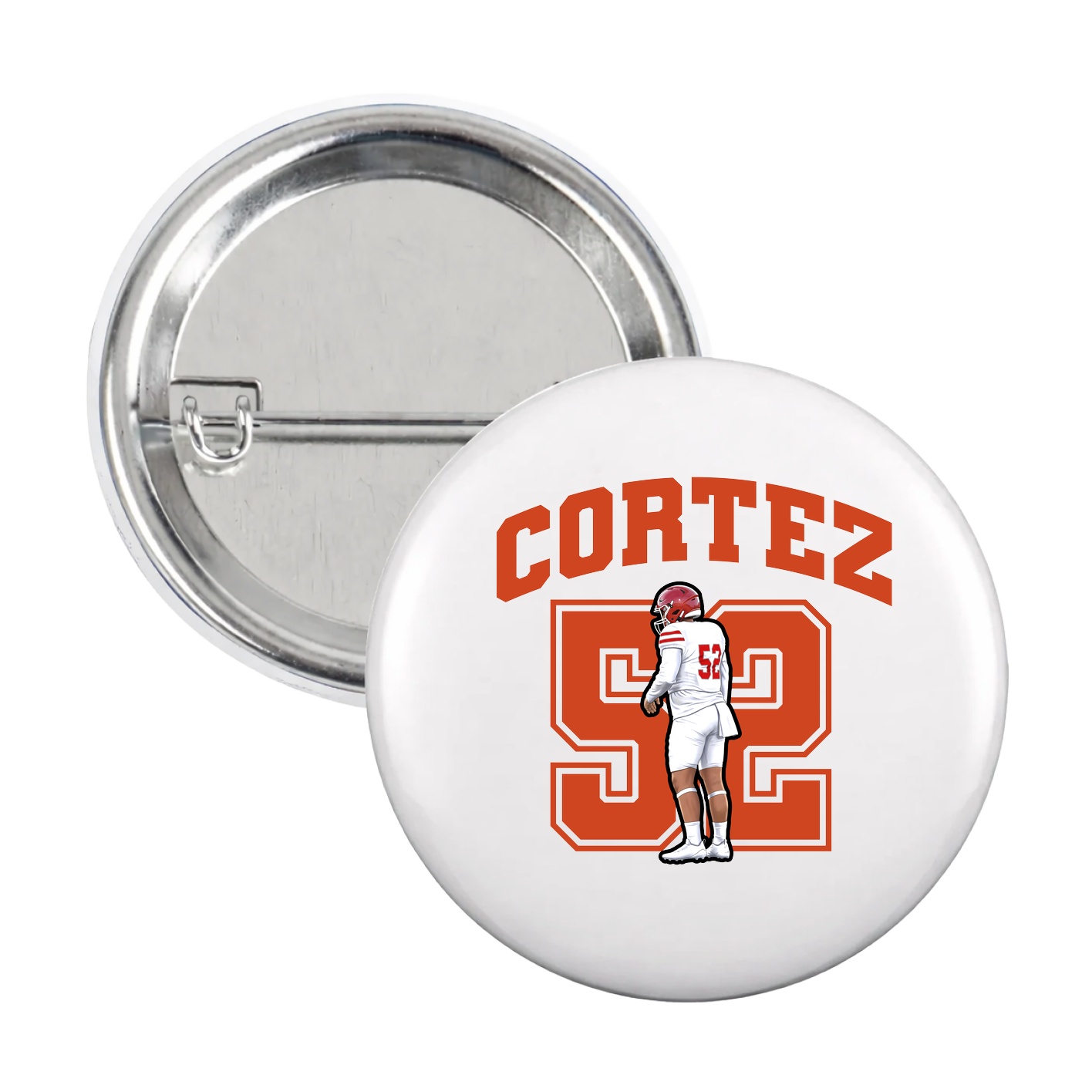 Game Day Button — Number in White