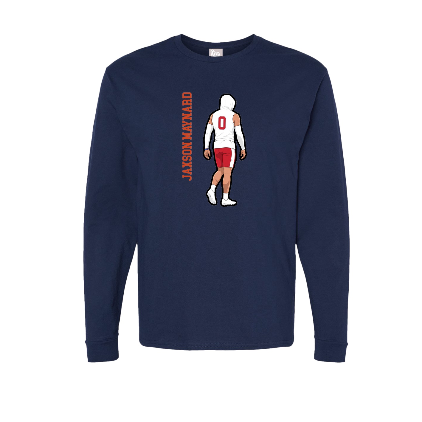 Long Sleeve Tee — Name Vertical in Navy