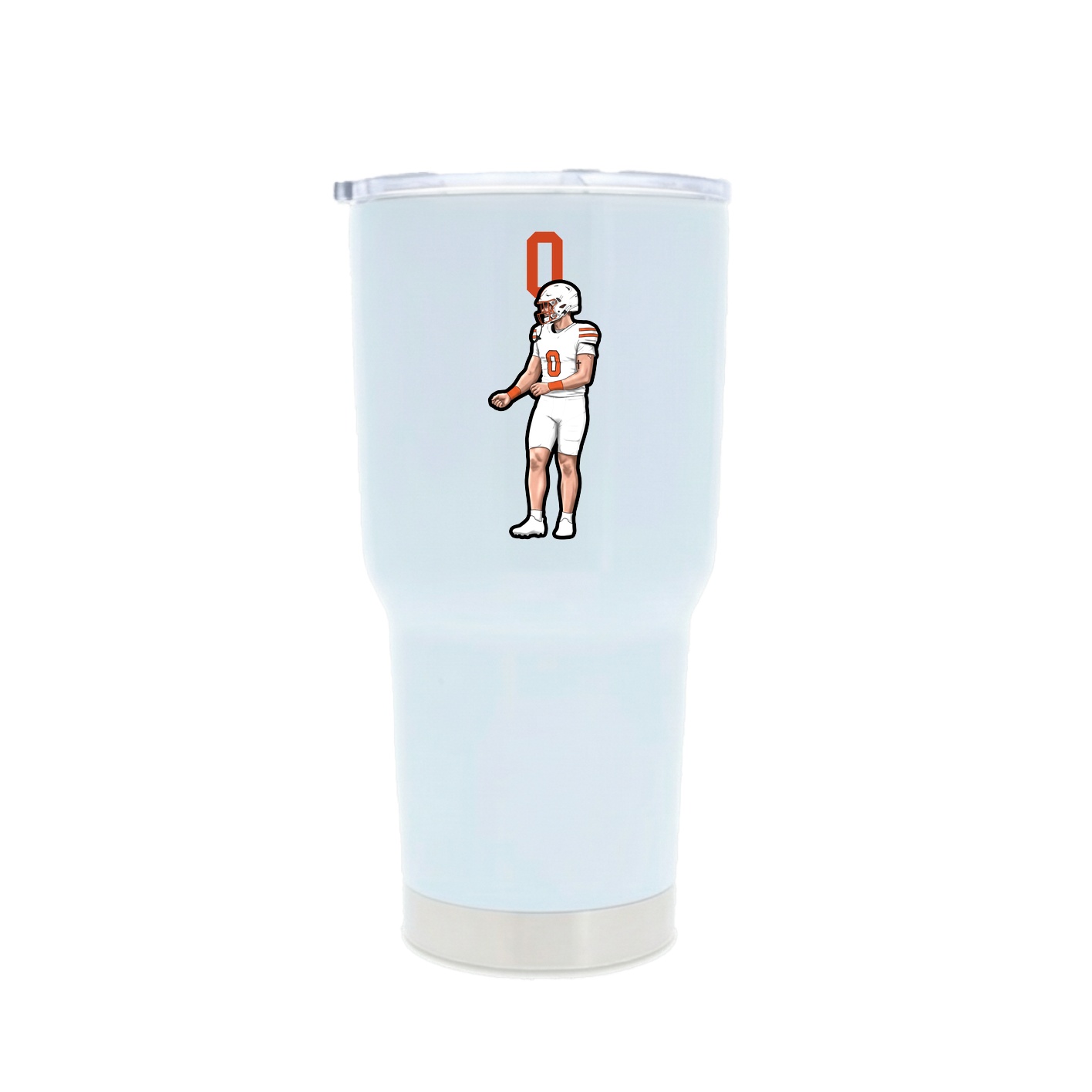 30oz Stainless Steel Tumbler — Number Top in White