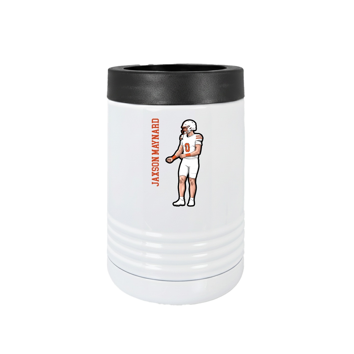 Beverage Holder — Name Vertical in White