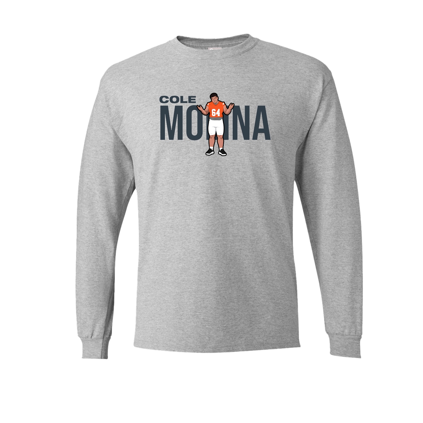Long Sleeve Tee — Player Name in Grey