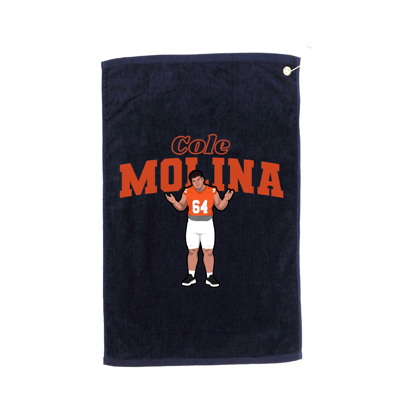 Golf Towel — Name Arch in Navy