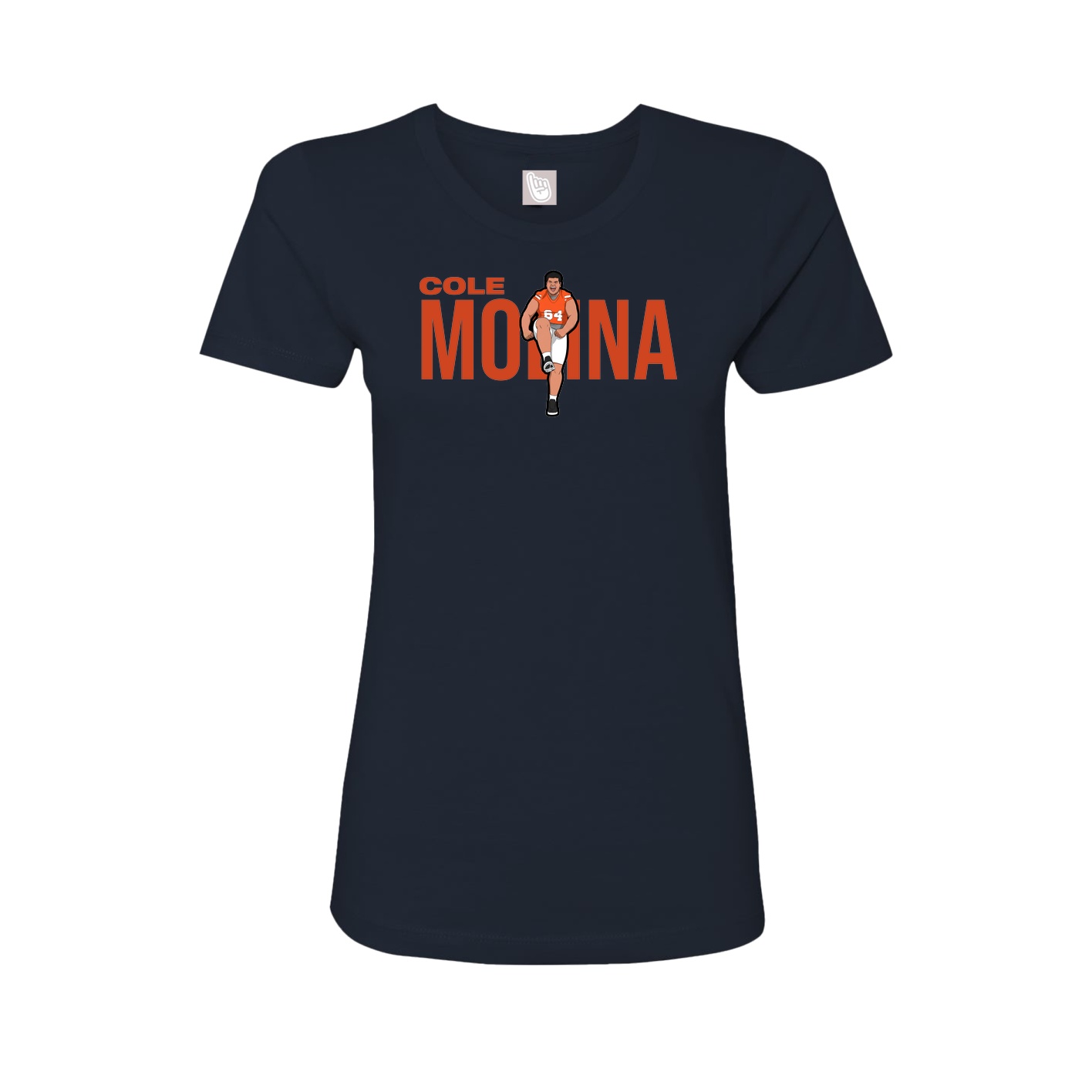 Fitted Women's Tee — Player Name in Navy