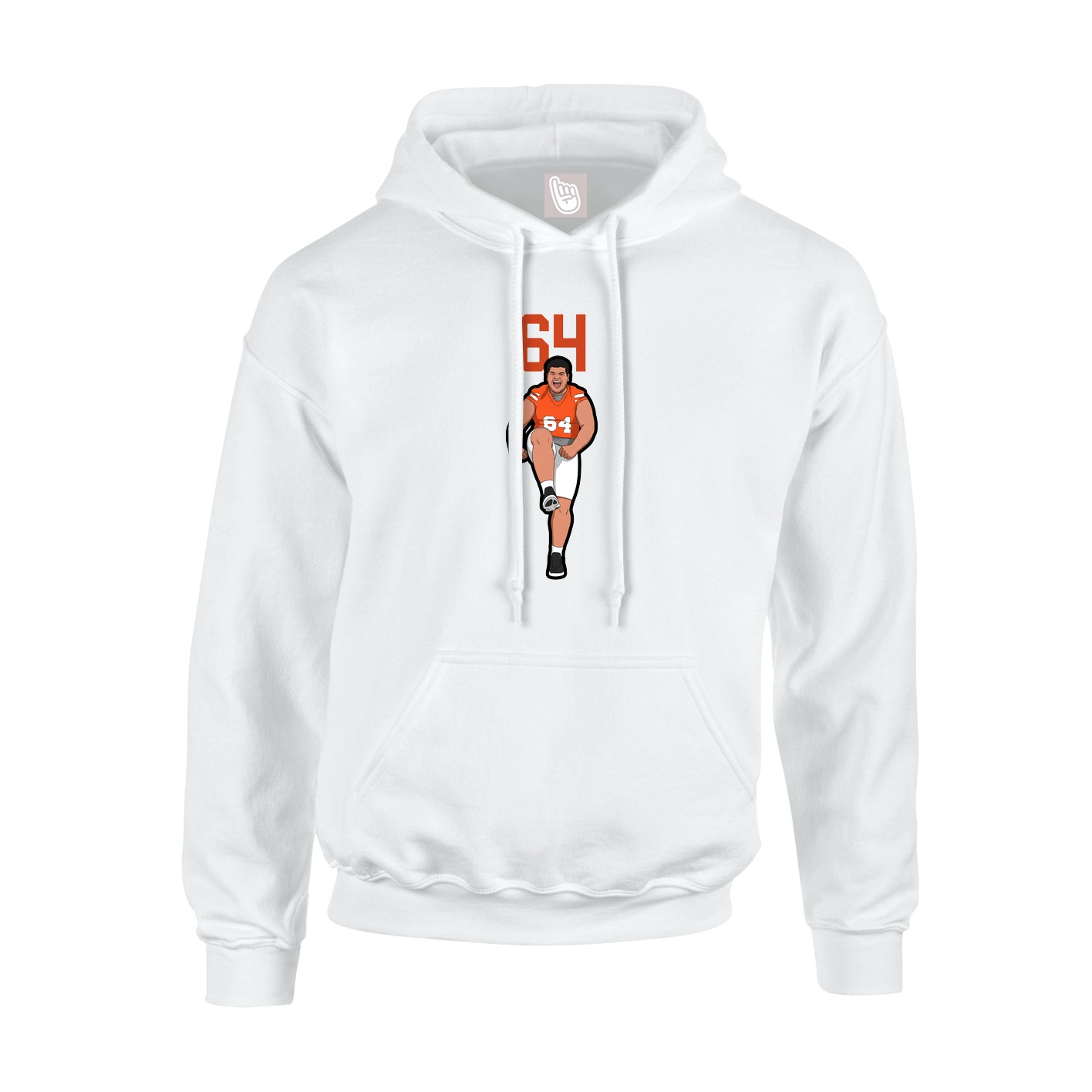 Youth Hoodie — Number Top in White