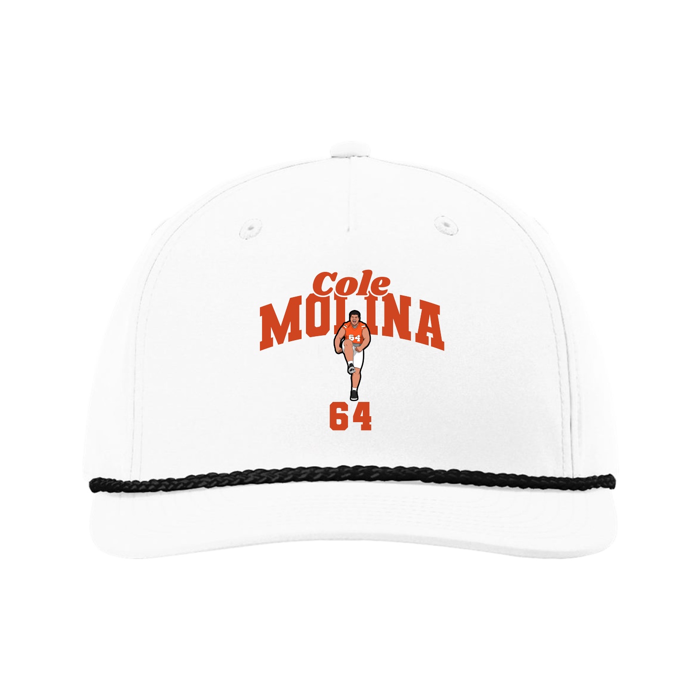 Five-Panel Classic Rope Cap — Signature Arch in White