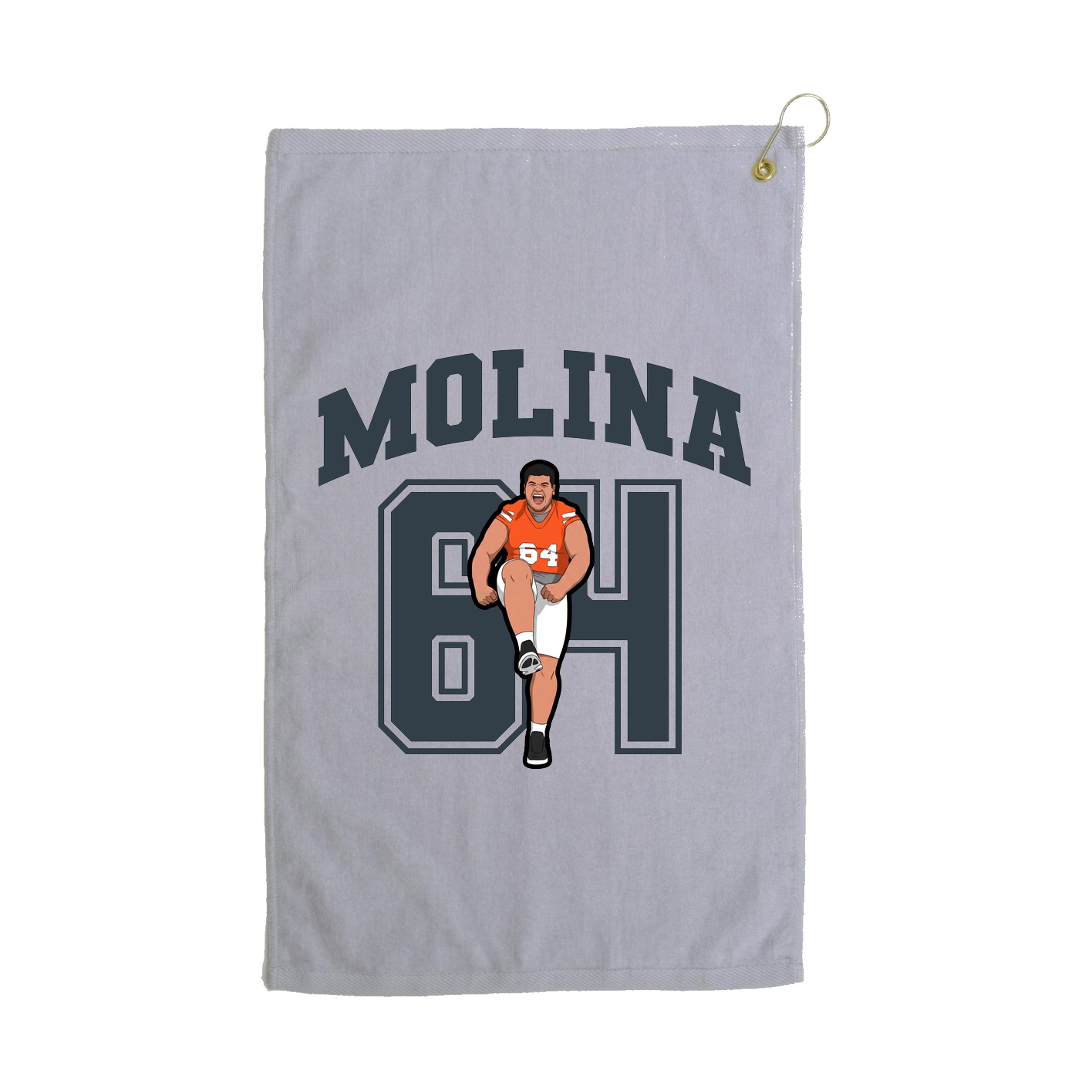 Golf Towel — Number in Grey