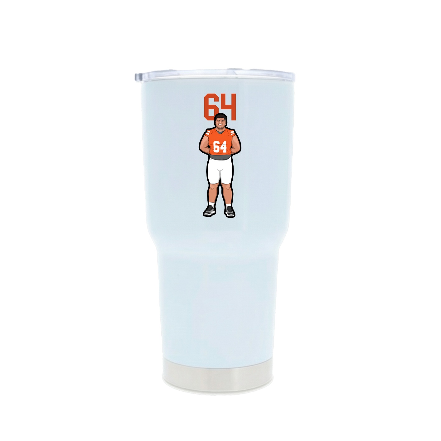 30oz Stainless Steel Tumbler — Number Top in White