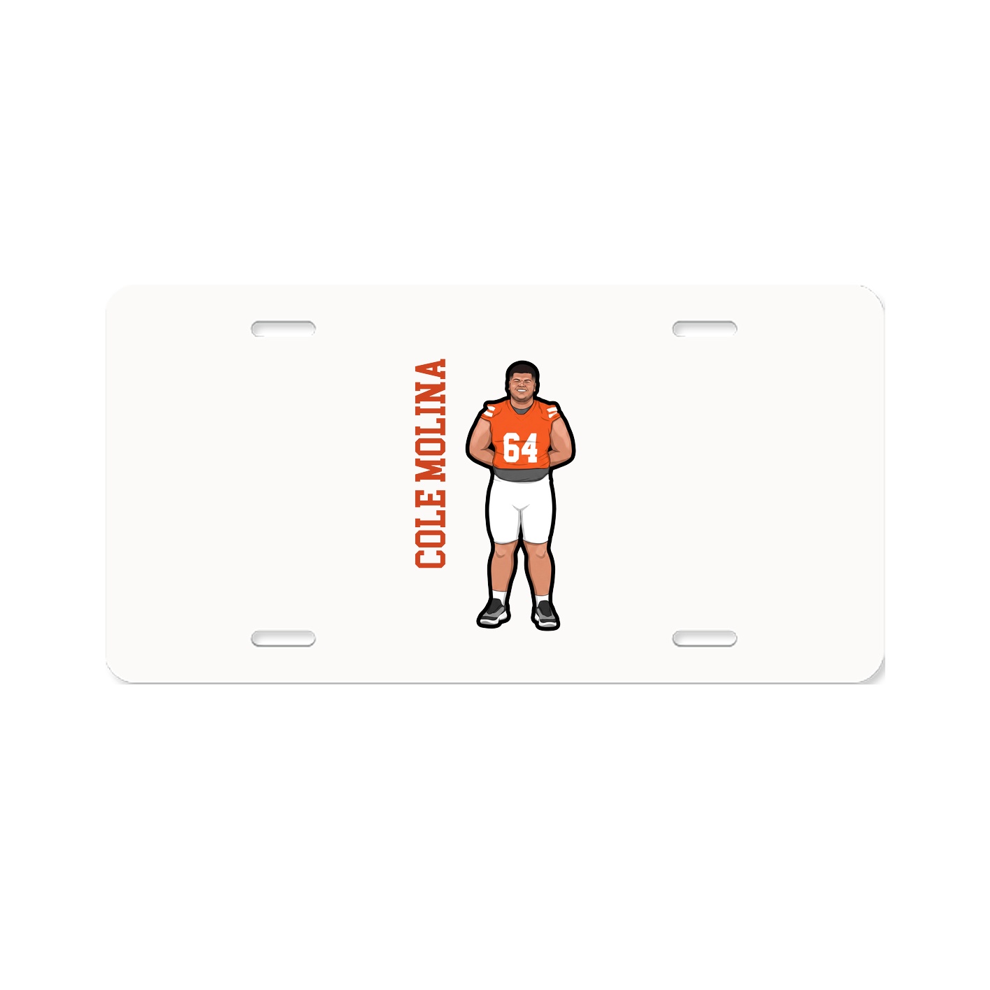 License Plate — Name Vertical in Classic