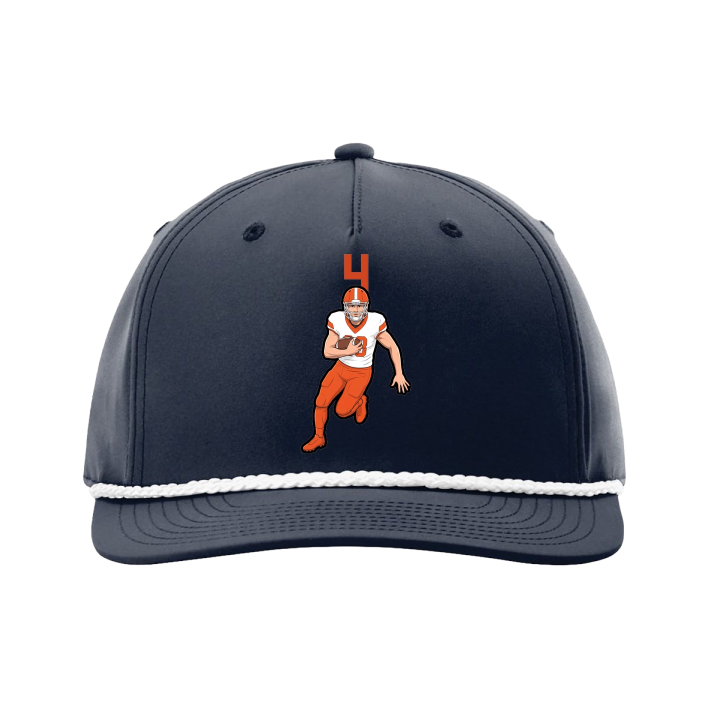 Five-Panel Classic Rope Cap — Number Top in Navy