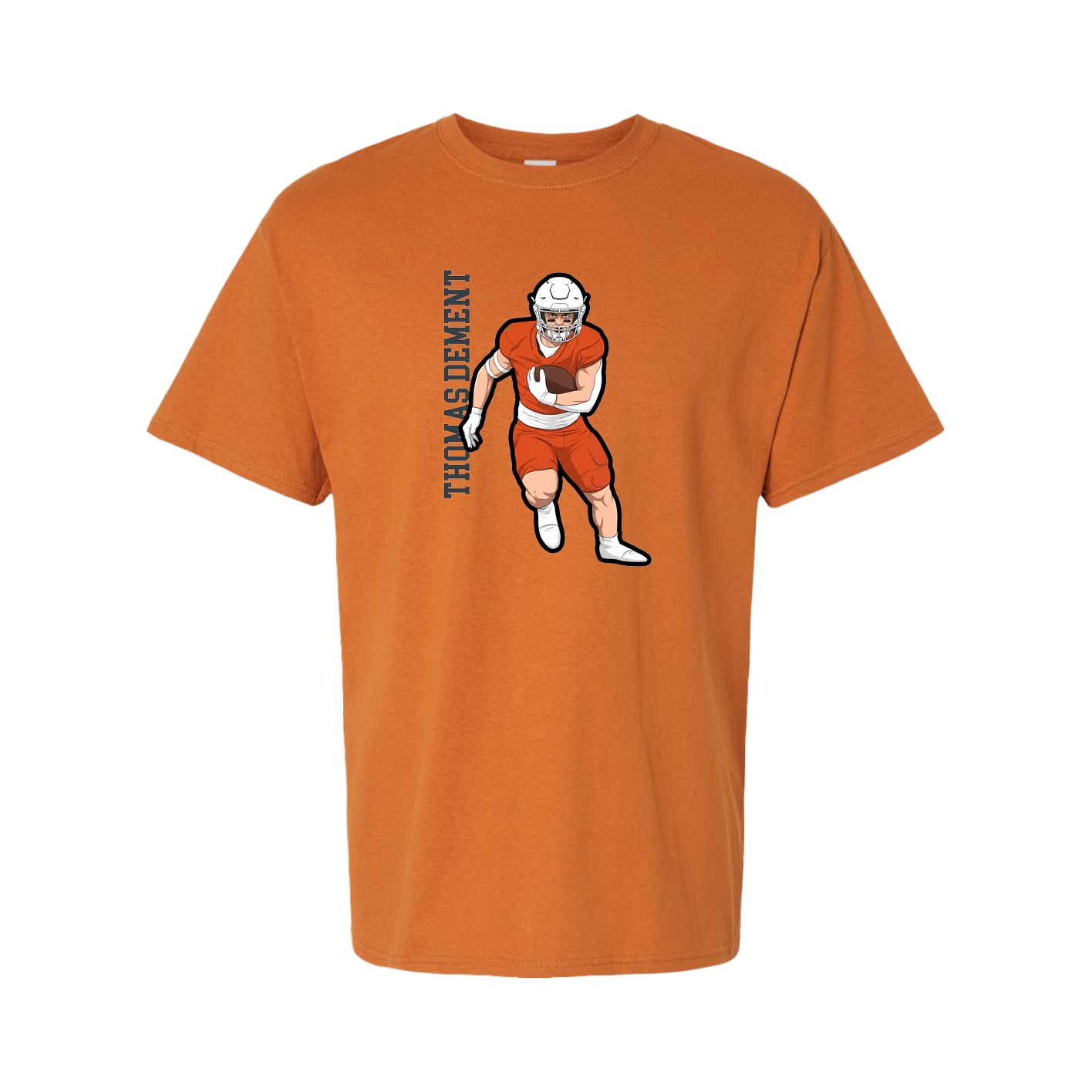 Tee — Name Vertical in Orange