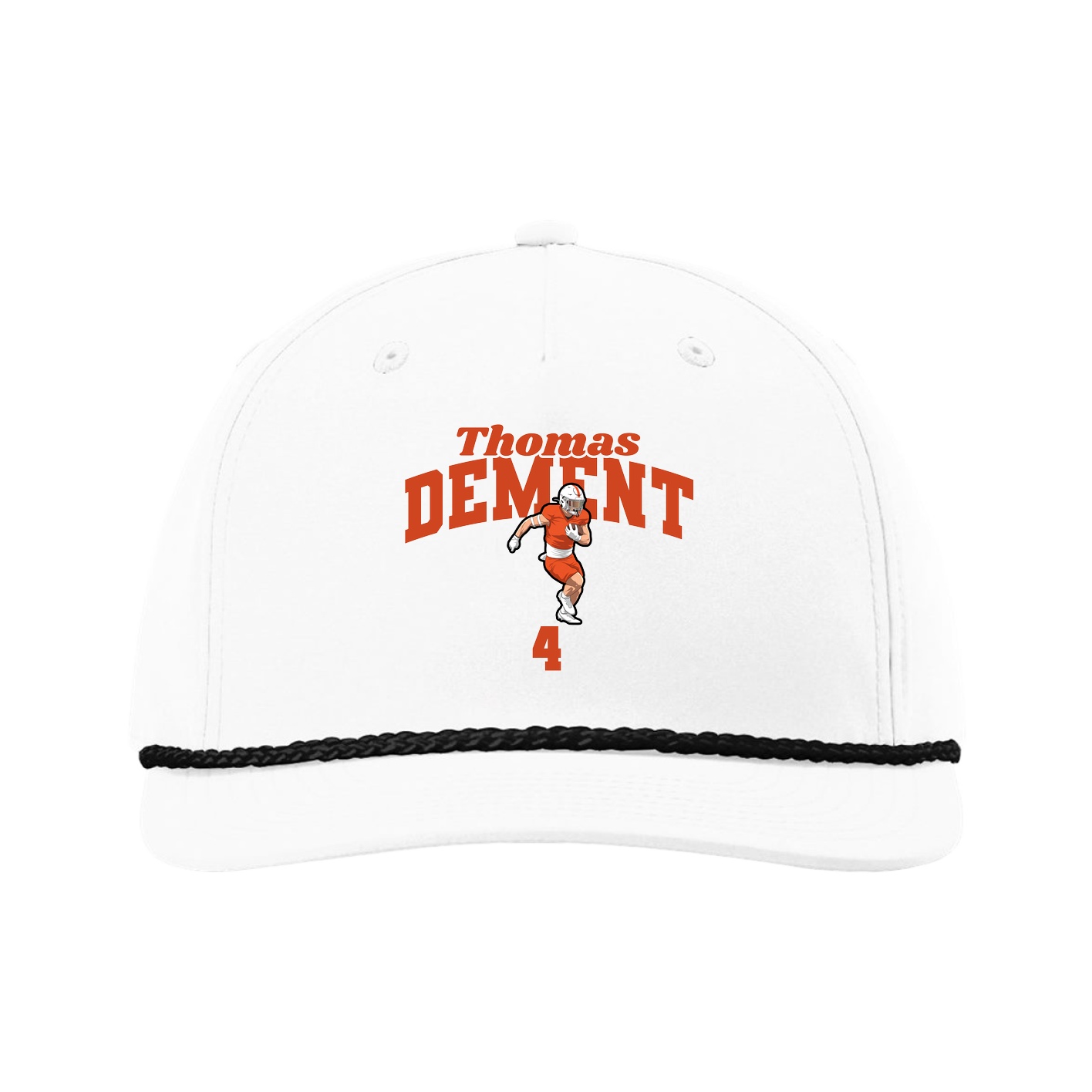 Five-Panel Classic Rope Cap — Signature Arch in White