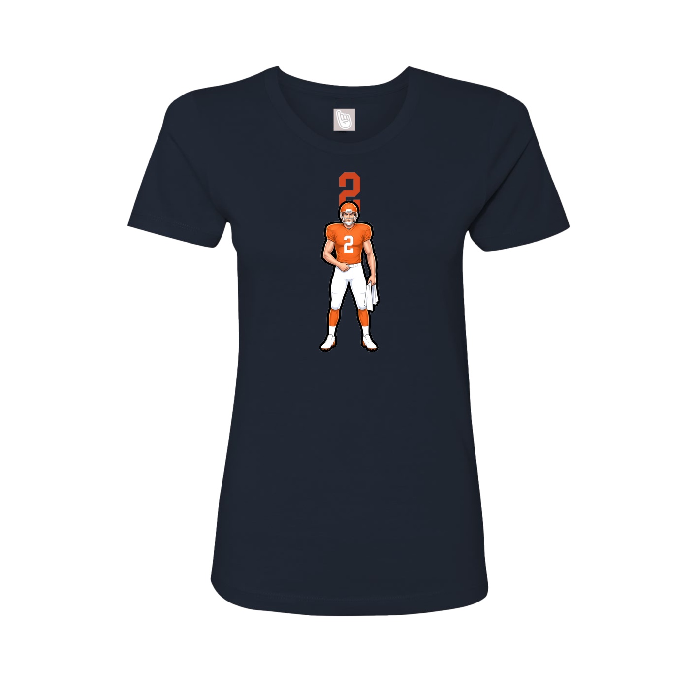 Fitted Women's Tee — Number Top in Navy