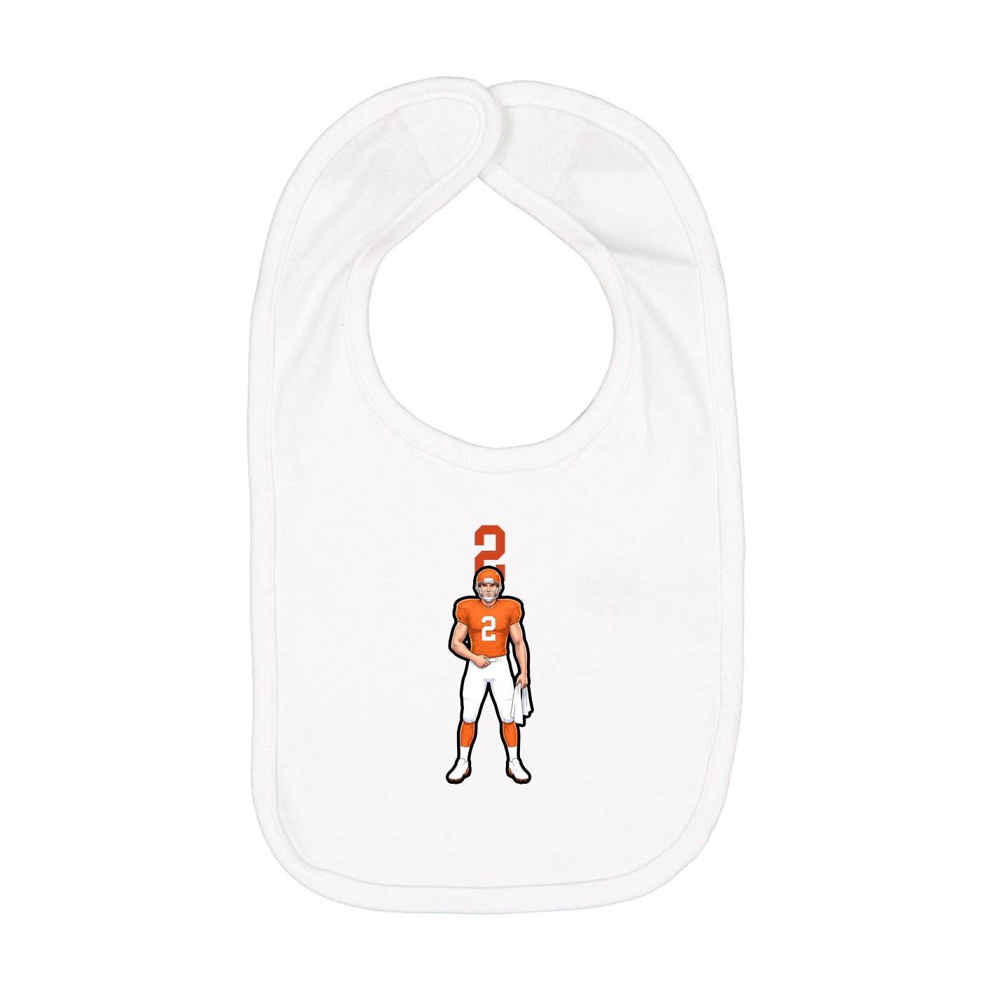 Infant Bib — Number Top in White