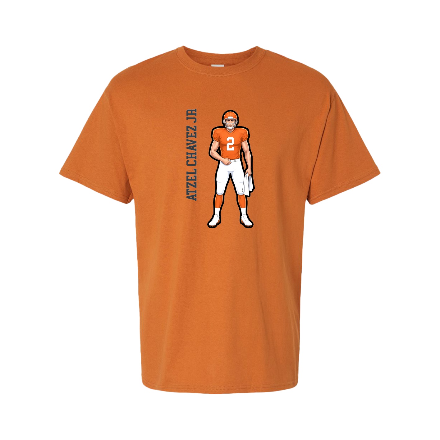 Tee — Name Vertical in Orange