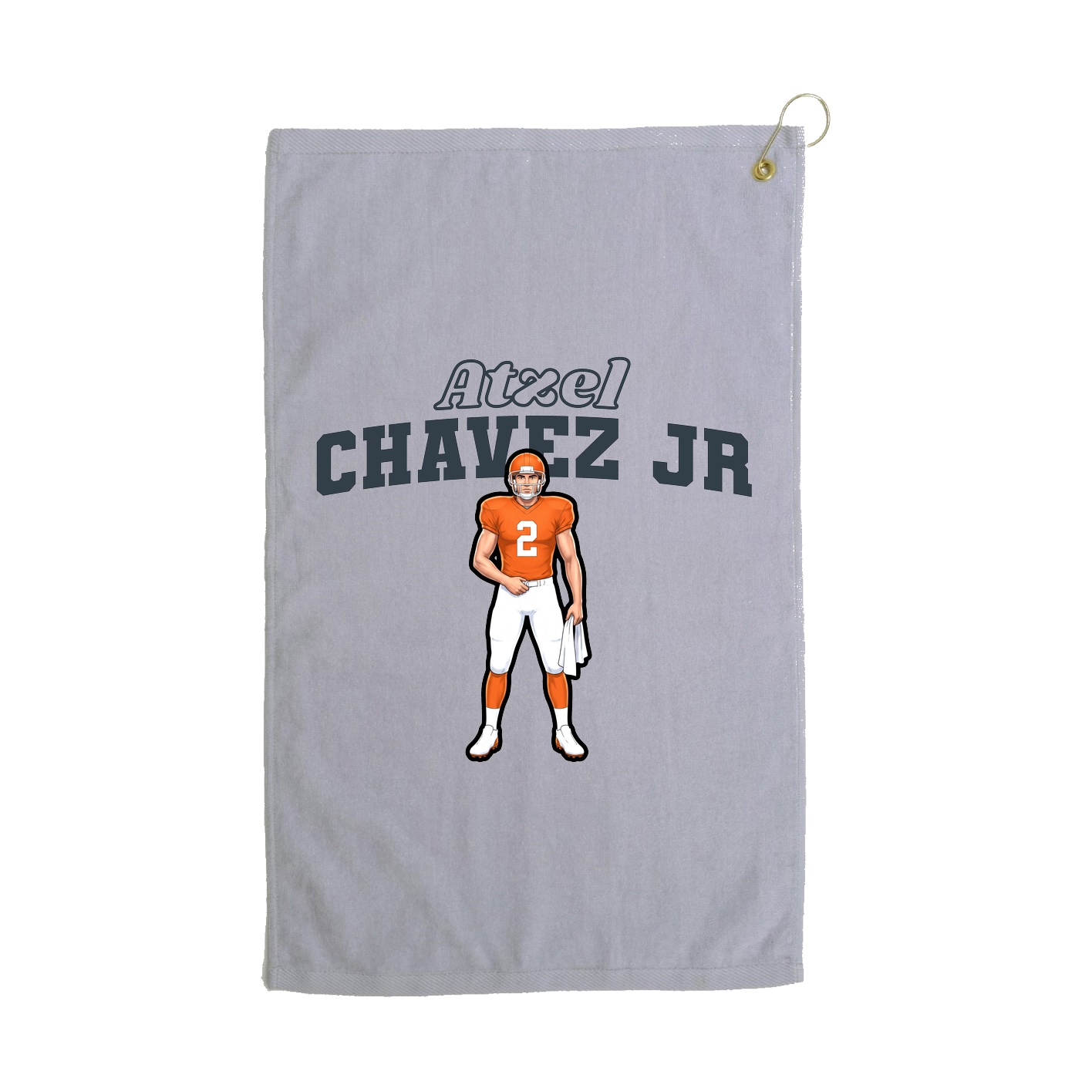 Golf Towel — Name Arch in Grey