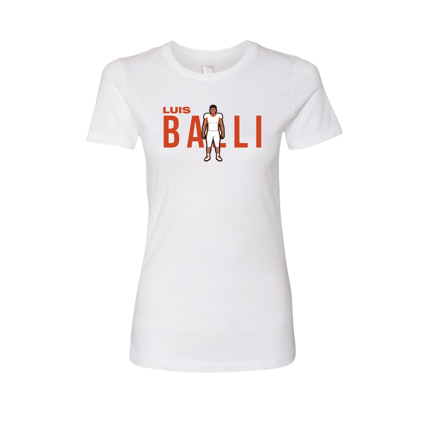 Fitted Women's Tee — Player Name in White